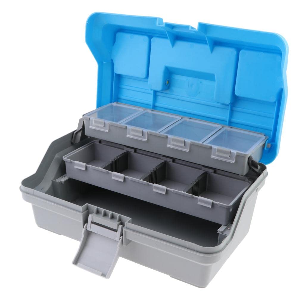 FAKEME 3-Tier Fishing Tackle Box - Waterproof Storage Organizer for Fishing Gear, Craft Supplies, First Aid & Home Organization - Portable Carrying Case for Outdoor, Camping & DIY Projects