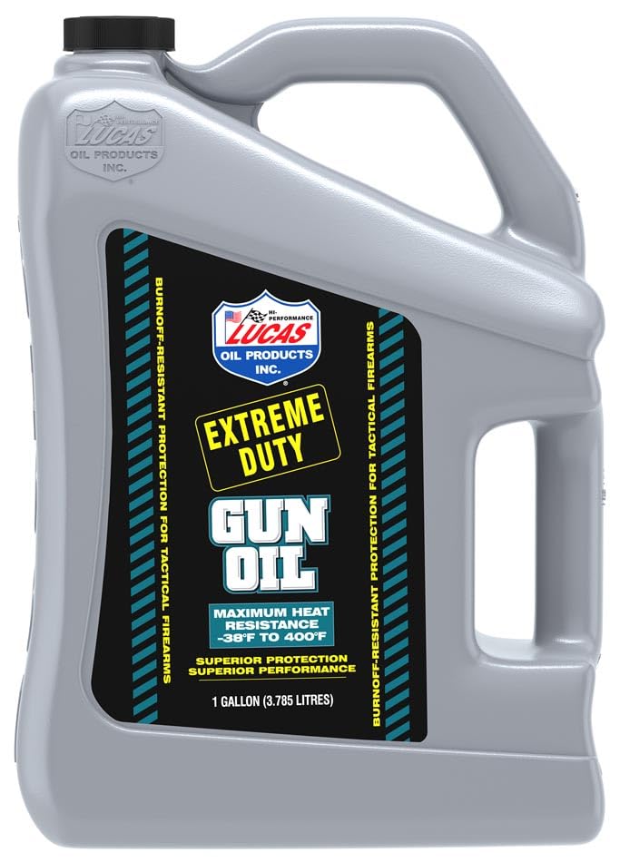 Lucas Oil 10876 Extreme Duty Gun Oil - 1 Gallon (Pack of 1) | High Performance Firearm Lubricant for Pistols, Rifles & Shotguns | Ideal for Hunting, Shooting Range & Gun Maintenance