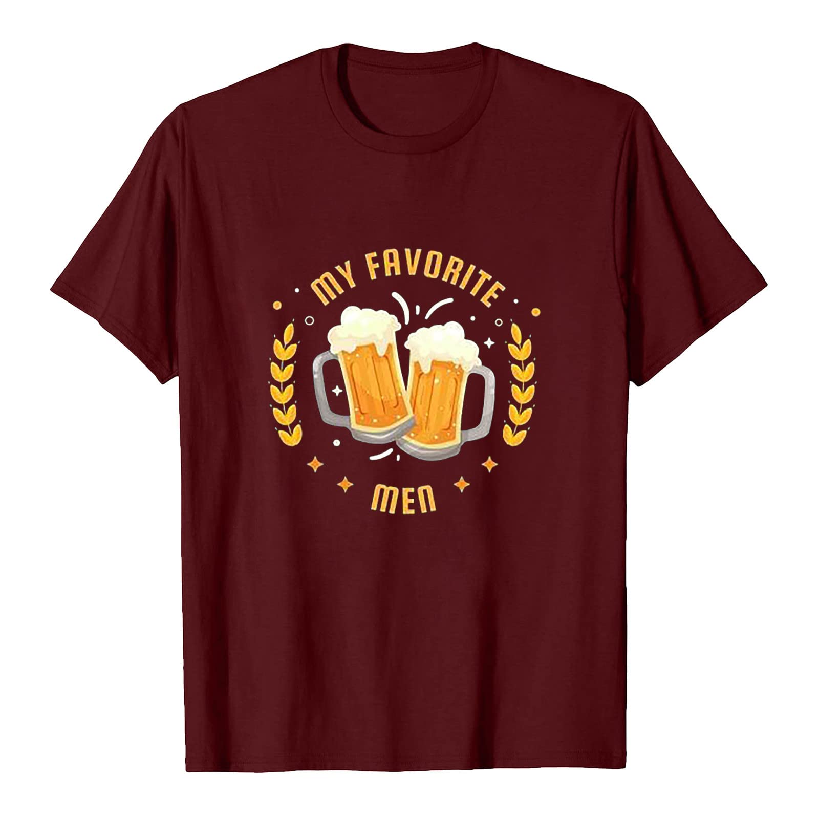 Women's Summer Short Sleeve T-Shirt - Cute Beer Graphic & Funny Saying Letter Print Blouse for Workout, Drinking Parties, Bar Nights & Casual Outings