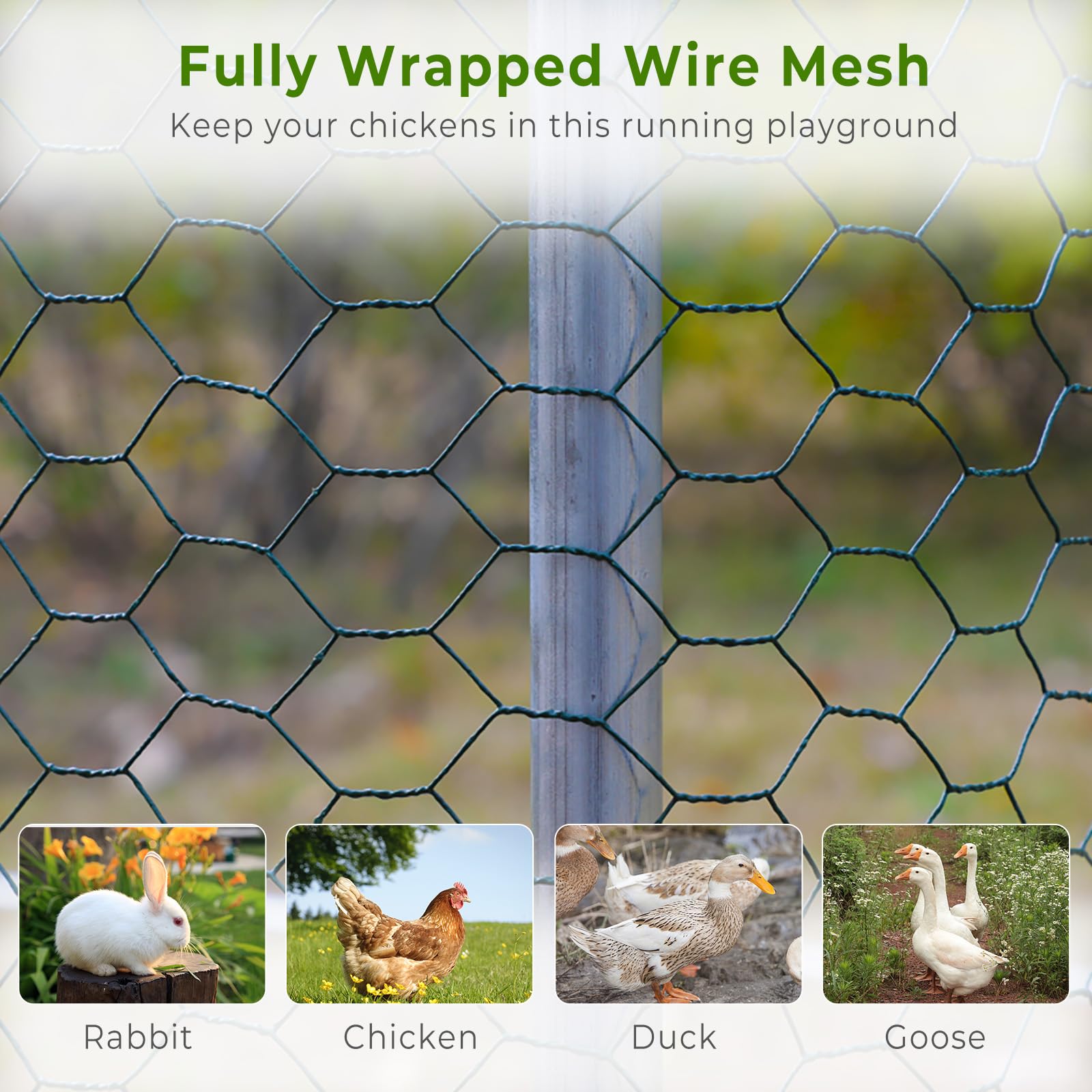 10x13FT Large Metal Chicken Run Coop - Walk-in Poultry Cage House for Backyard with Waterproof Cover | Durable Outdoor Chicken Pen for Farm, Garden & Homestead Use | Perfect for Raising Chickens, Ducks & Small Animals