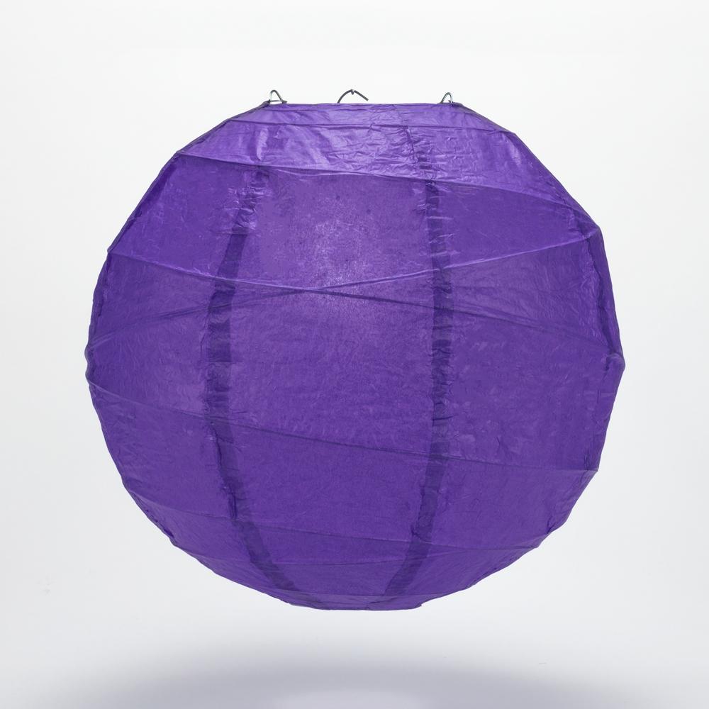 12 Pack 24 Inch Plum Purple Round Paper Lanterns for Party Decorations - Chinese Style Hanging Decor for Weddings, Baby Showers & Home Decoration