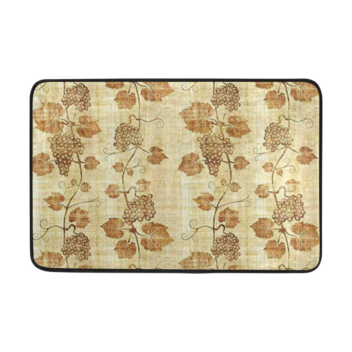 Premium Non-Slip Memory Foam Kitchen Rug - DoubleCW Grapes Design Washable Home Decor Mat for Floor Protection - Perfect for Kitchens, Entryways, and High-Traffic Areas