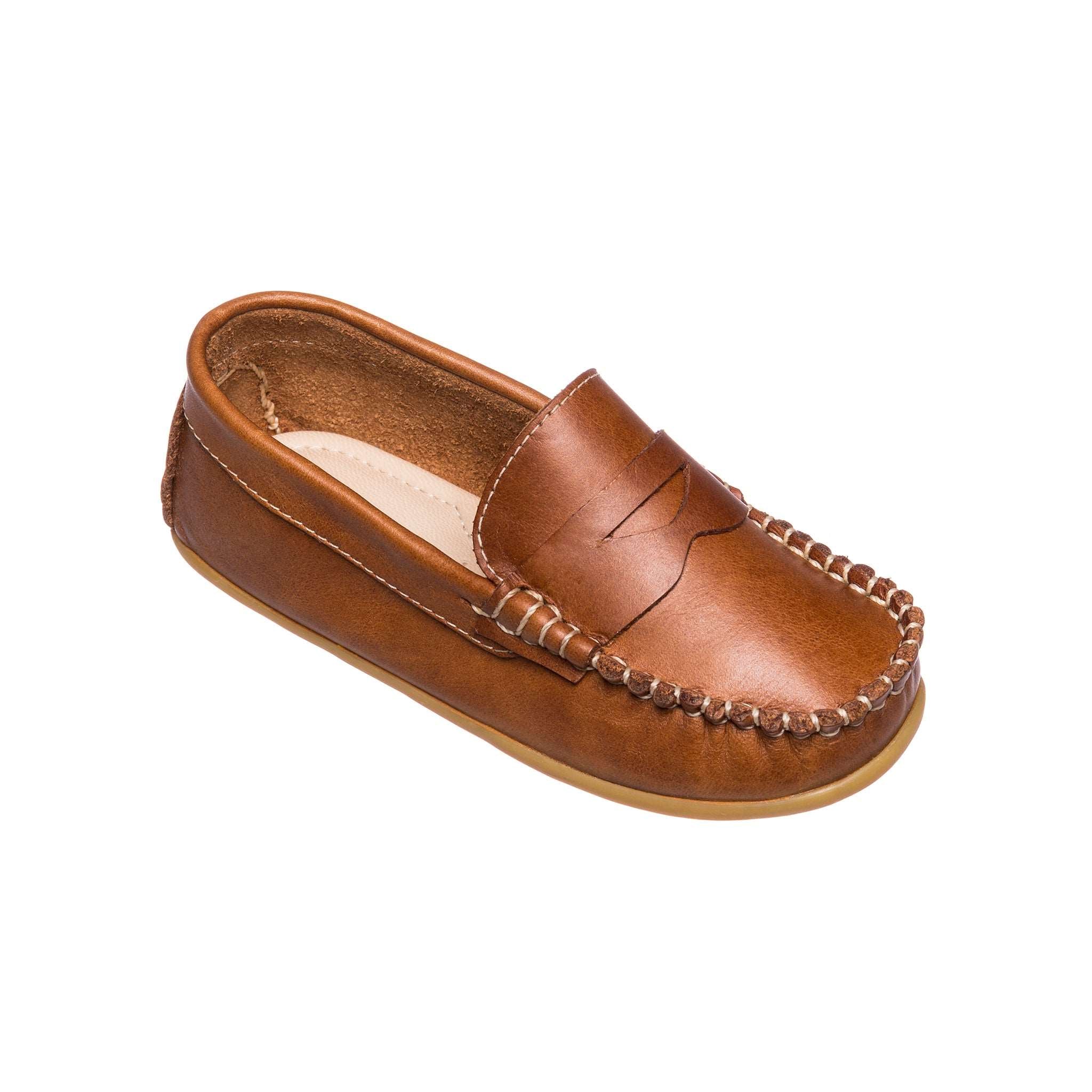 Alex Driver Toddlers Natural Brown Leather Shoes - Comfortable & Stylish for Boys & Girls - Perfect for Walking, Playtime & Everyday Wear