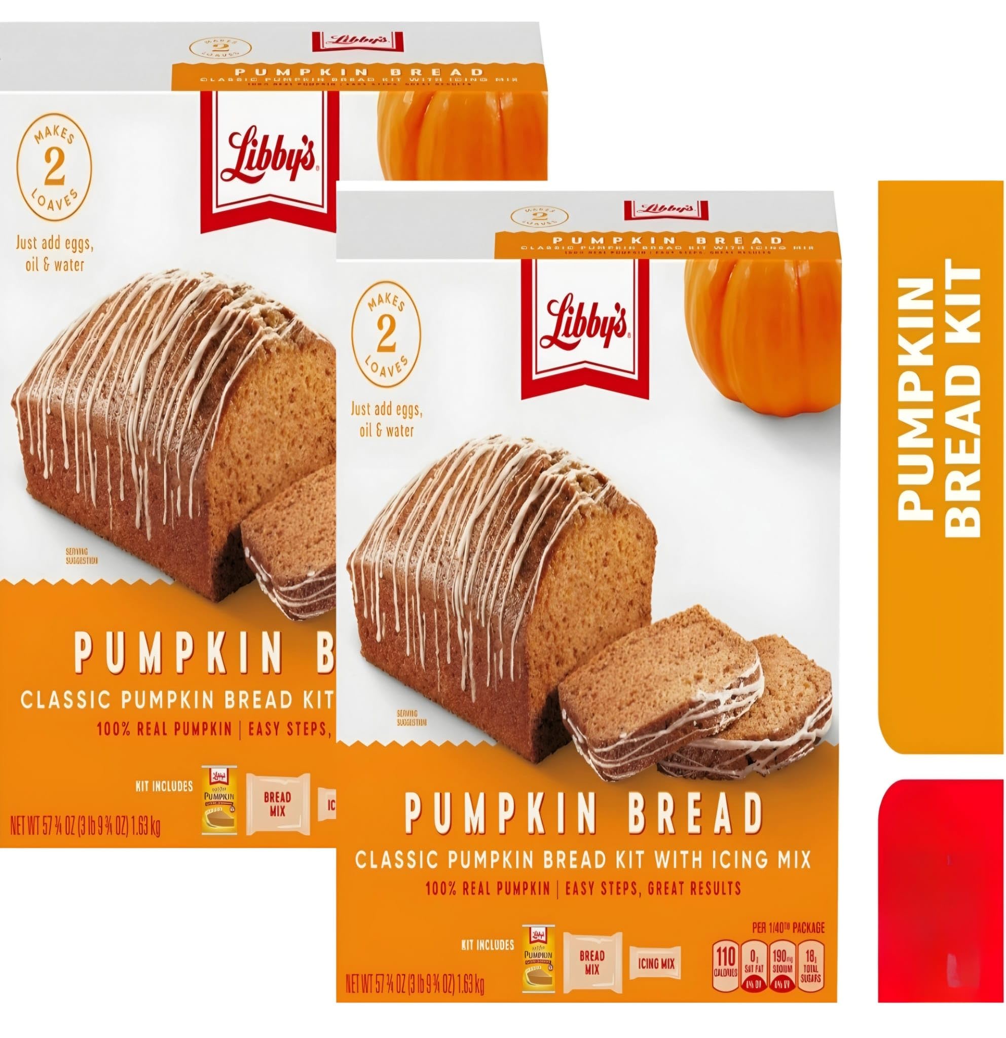 Liby's Pure Pumpkin Baking Mix - Fall Pumpkin Bread, Muffin & Scone Mix (57.75oz, 2 Pack) | Makes 4 Loaves | Perfect for Holiday Baking, Thanksgiving Desserts & Autumn Treats