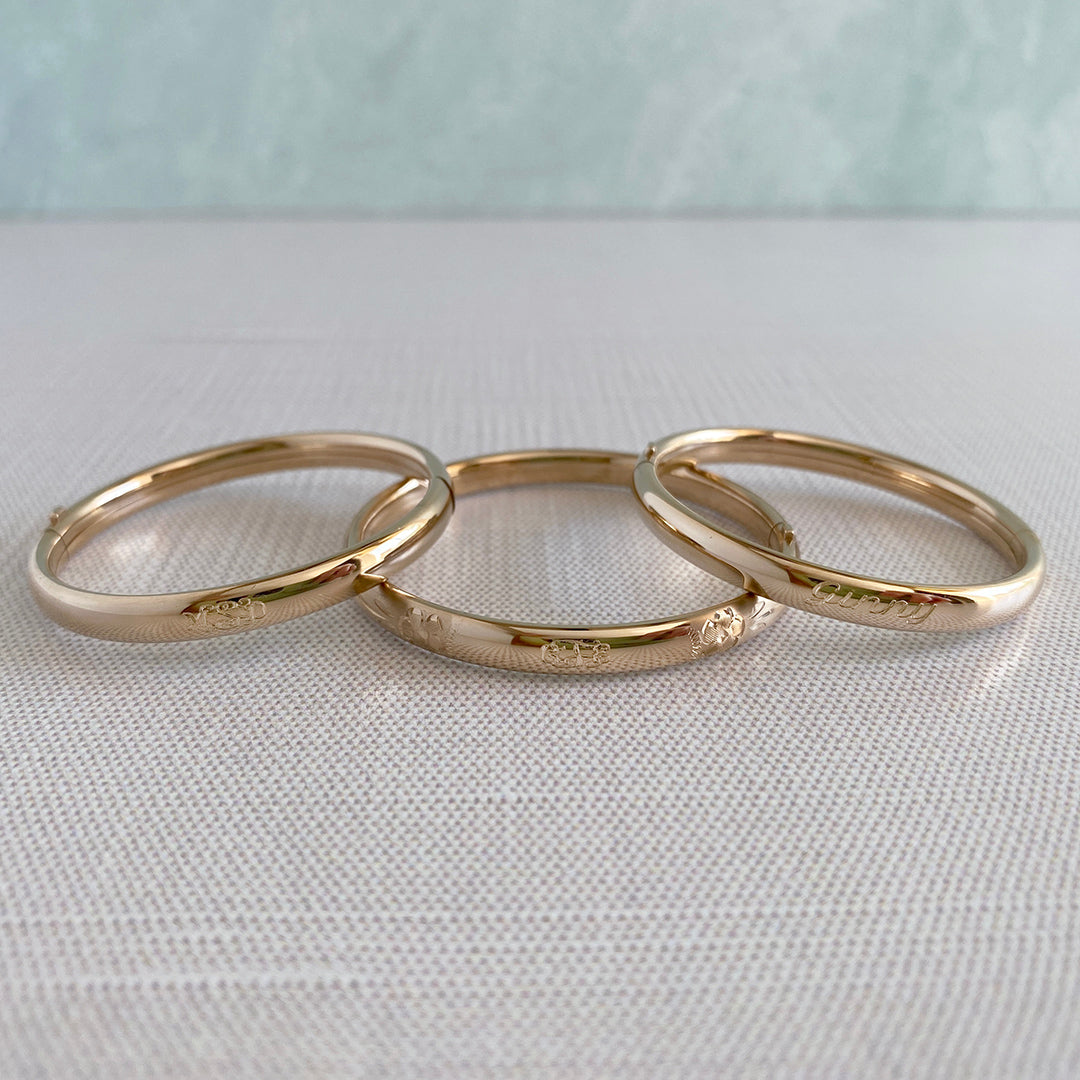 14K Gold Filled Plain Bangle for Kids - Durable & Hypoallergenic Children's Jewelry for Birthdays, Gifts & Special Occasions