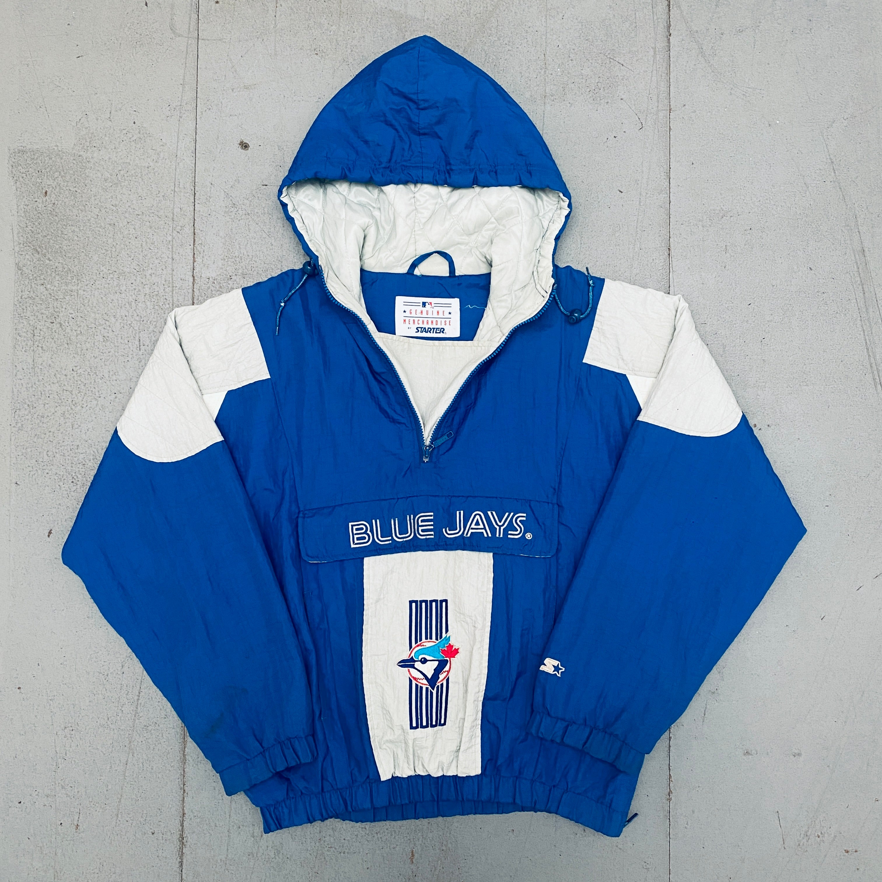 Vintage 1990s Toronto Blue Jays Starter 1/4 Zip Breakaway Jacket - Men's S/M Size - Retro Baseball Pullover for Game Day & Casual Wear