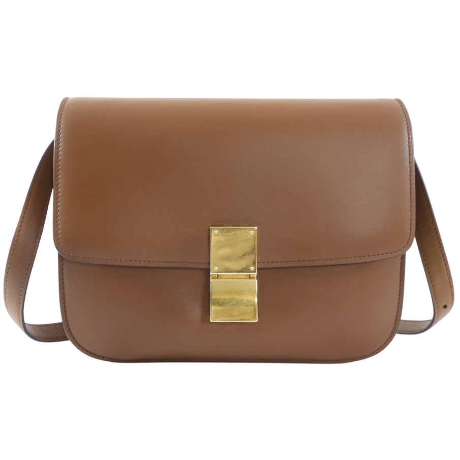 Celine Medium Box Bag in Brown Leather - Stylish & Timeless Crossbody Bag for Women | Perfect for Work, Travel & Everyday Use