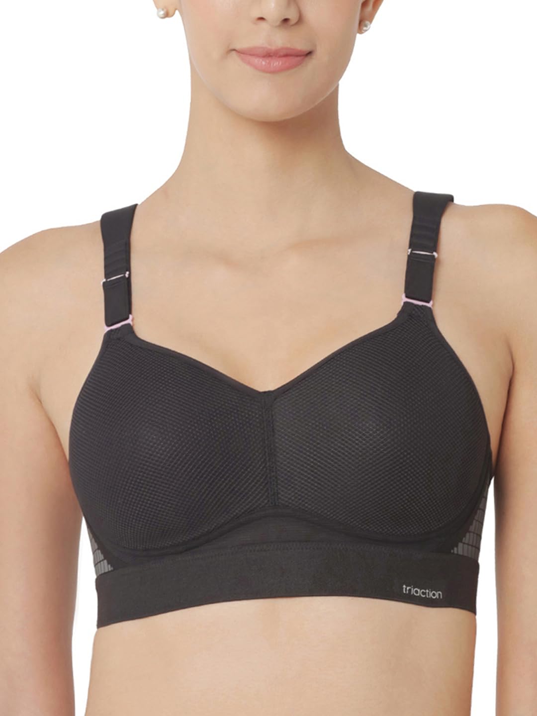 Triumph Women's Triaction Hybrid Lite Wireless Padded Sports Bra - Breathable Support for Running, Yoga & Gym Workouts