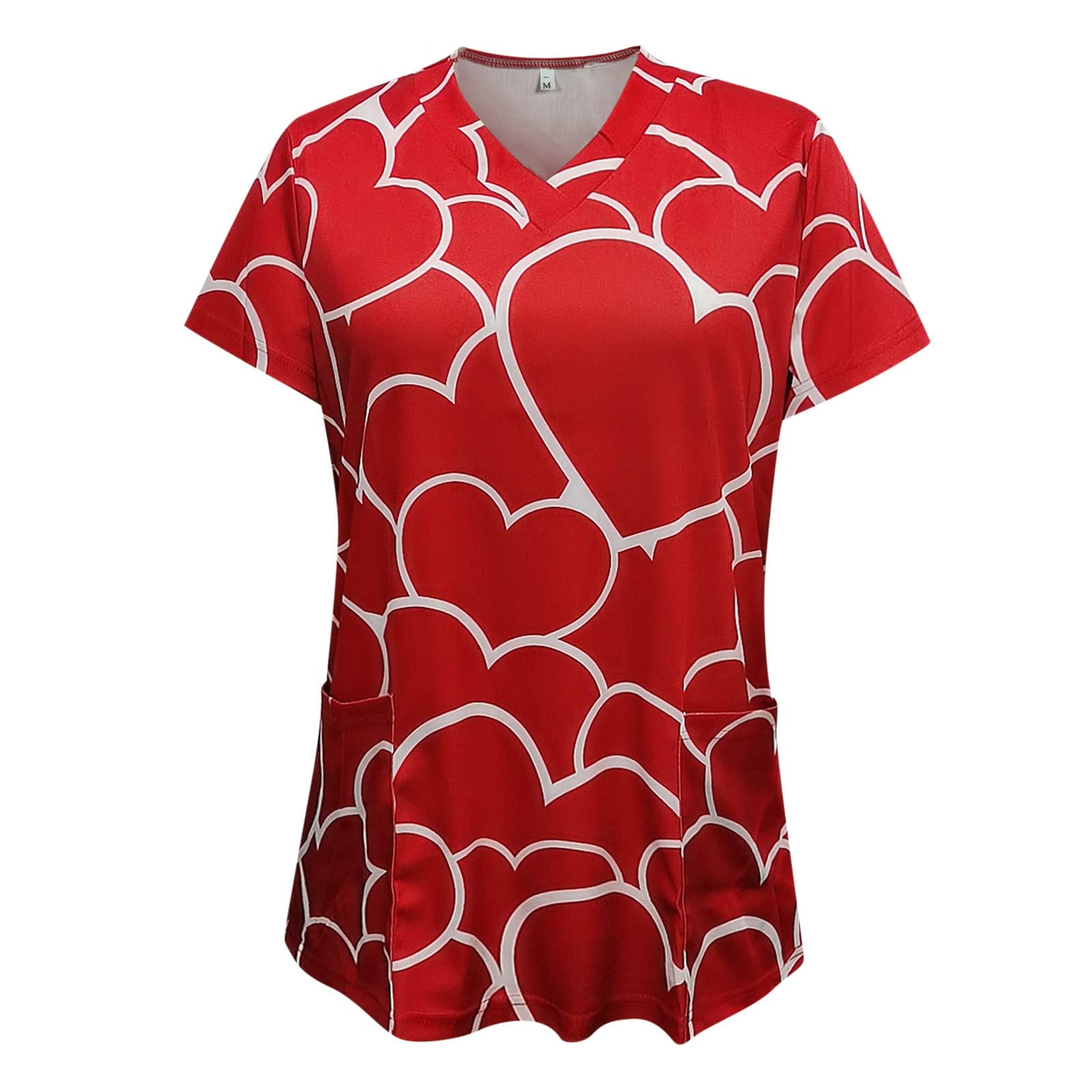 Women's Casual Short Sleeve V-Neck Tops for Fall & Christmas - Comfortable Work Uniform Blouses for Office, Party & Everyday Wear