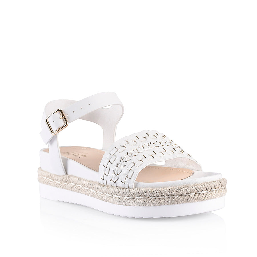 Disco Footbed Sandals for Women - White Smooth Leather Comfort Slides - Perfect for Beach, Pool, and Summer Vacation Outfits