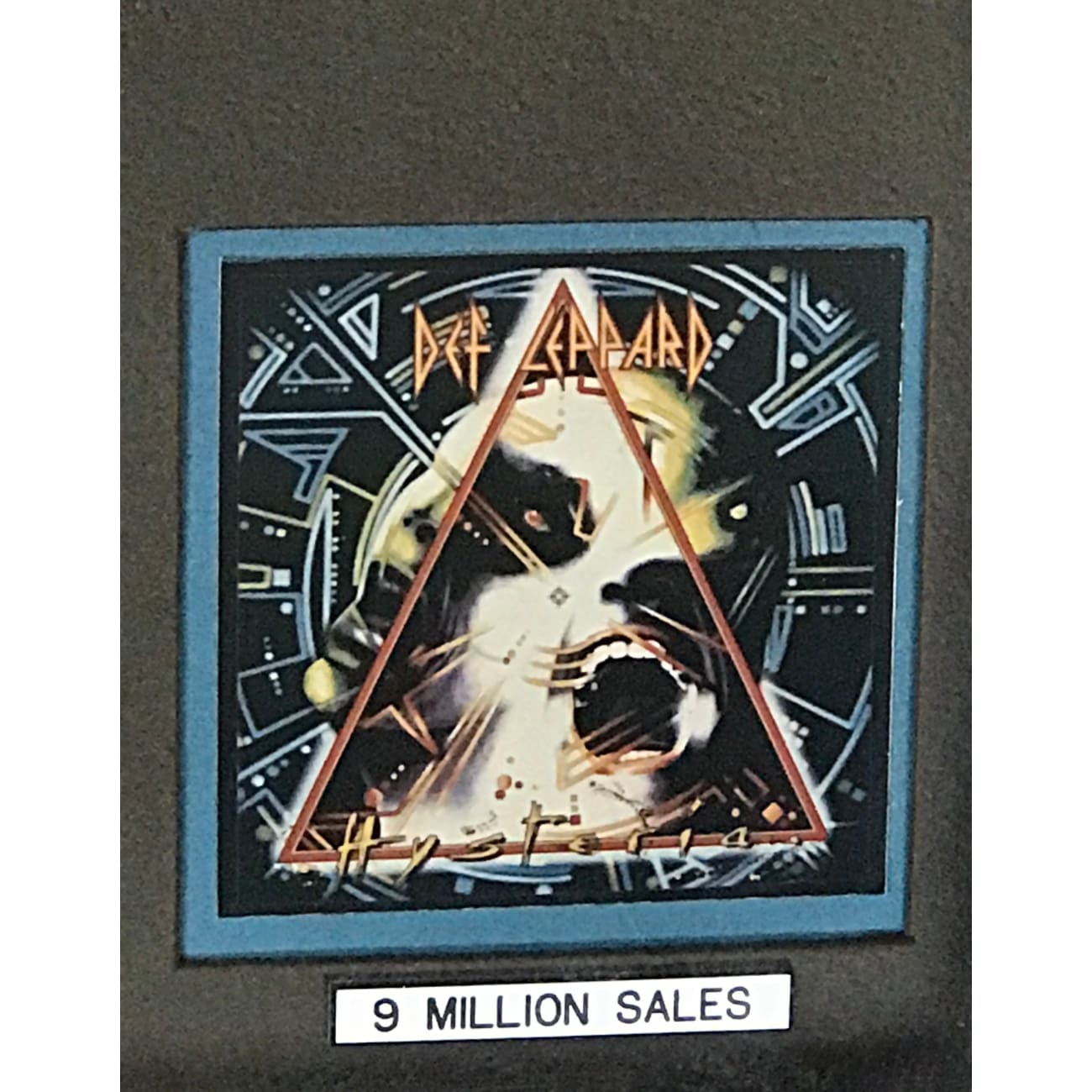 Def Leppard Hysteria 9x Platinum LP Vinyl Record - RIAA Certified Award - Perfect for Music Collectors & Classic Rock Fans