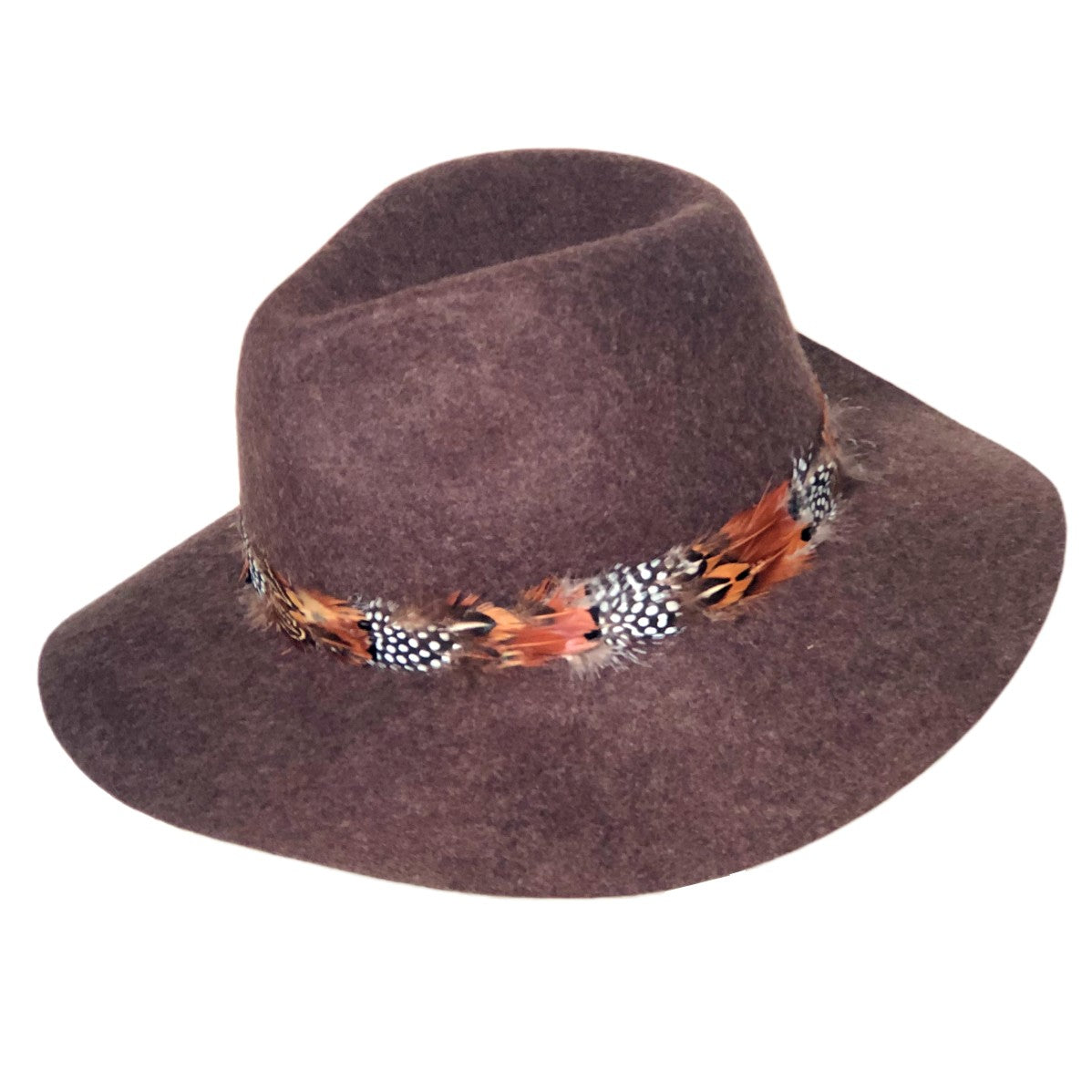 Boho Feather Band Hat for Women - Stylish Wide Brim Sun Hat with Adjustable Ribbon [3 Colors] - Perfect for Beach, Music Festivals & Summer Outfits