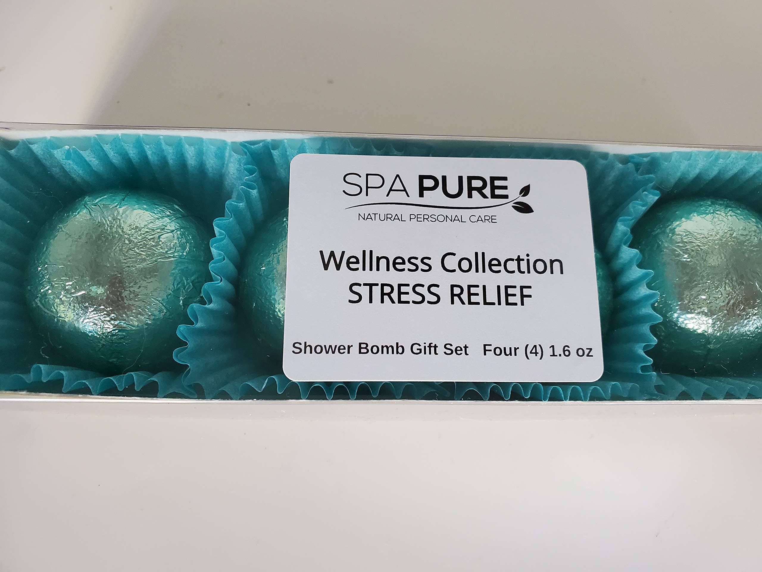 Stress Relief Aromatherapy Shower Steamers with Essential Oils - 4 Pack Relaxing Bath Melts for Men & Women - Self Care Spa at Home - Perfect for Stress Relief, Anxiety & Better Sleep