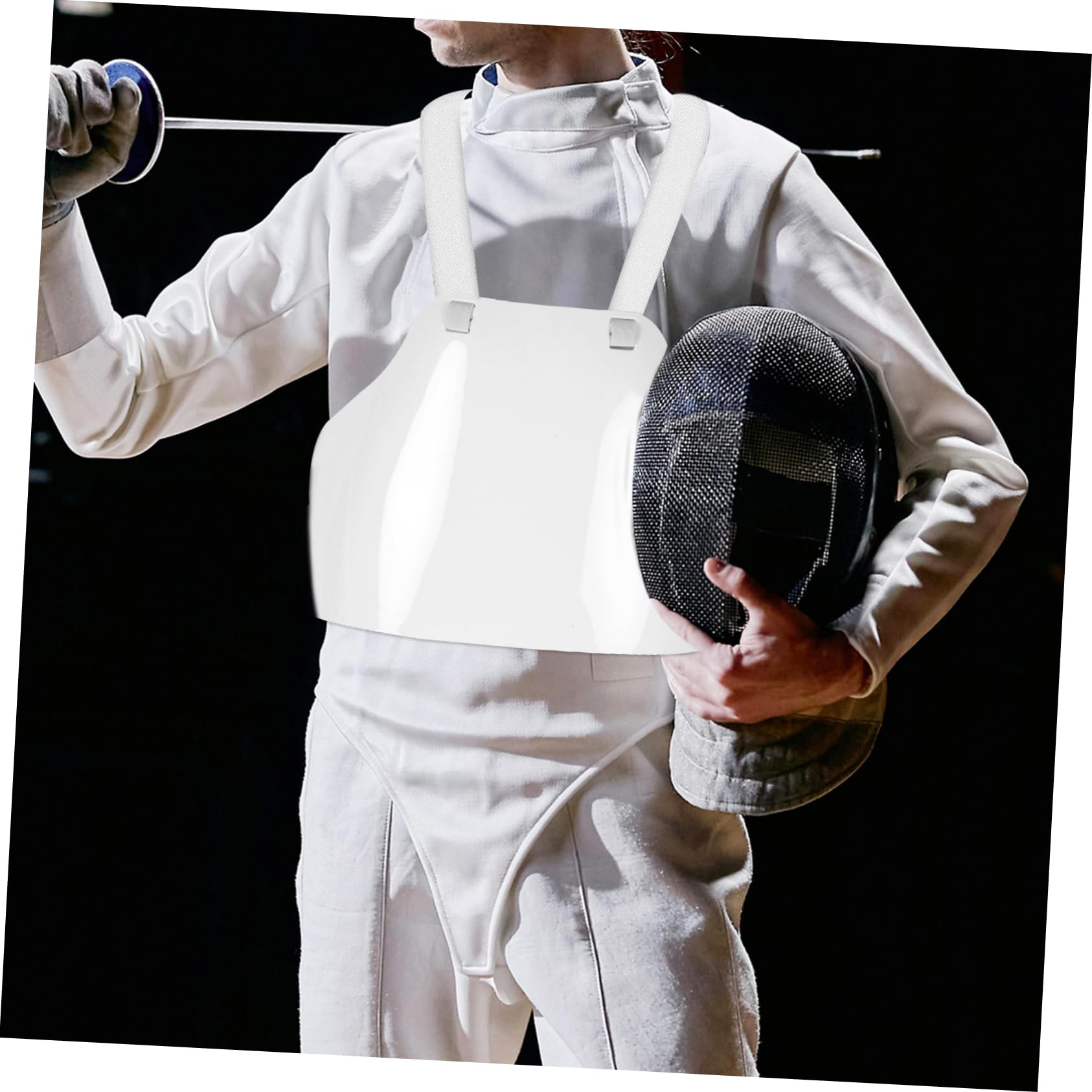 BESPORTBLE Men's Fencing Chest Protector - Professional Breathable Chest Guard for Fencing Training & Competition - Lightweight Portable Protection Gear for Foil, Epee & Saber Fencing