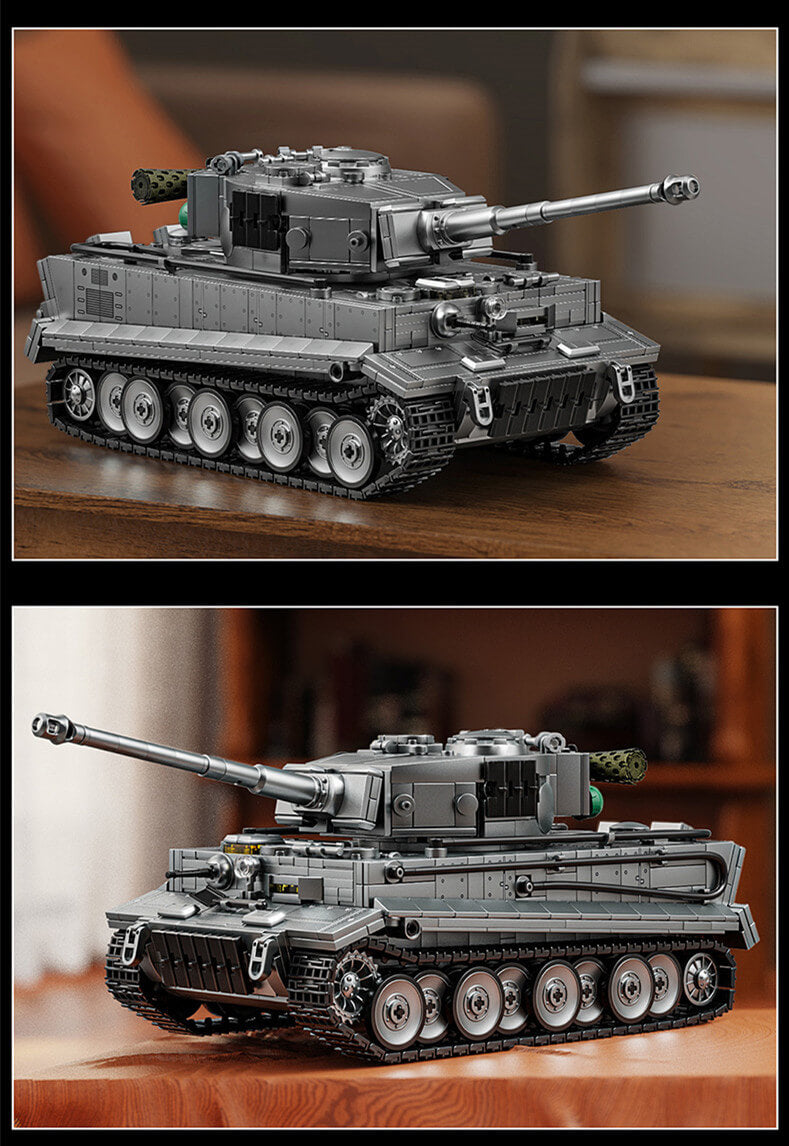 1/35 Scale 12GO 97008 Tiger Heavy Tank Model Kit - Electroplating Gray Finish | WWII Military Collectible for Display & Diorama Building