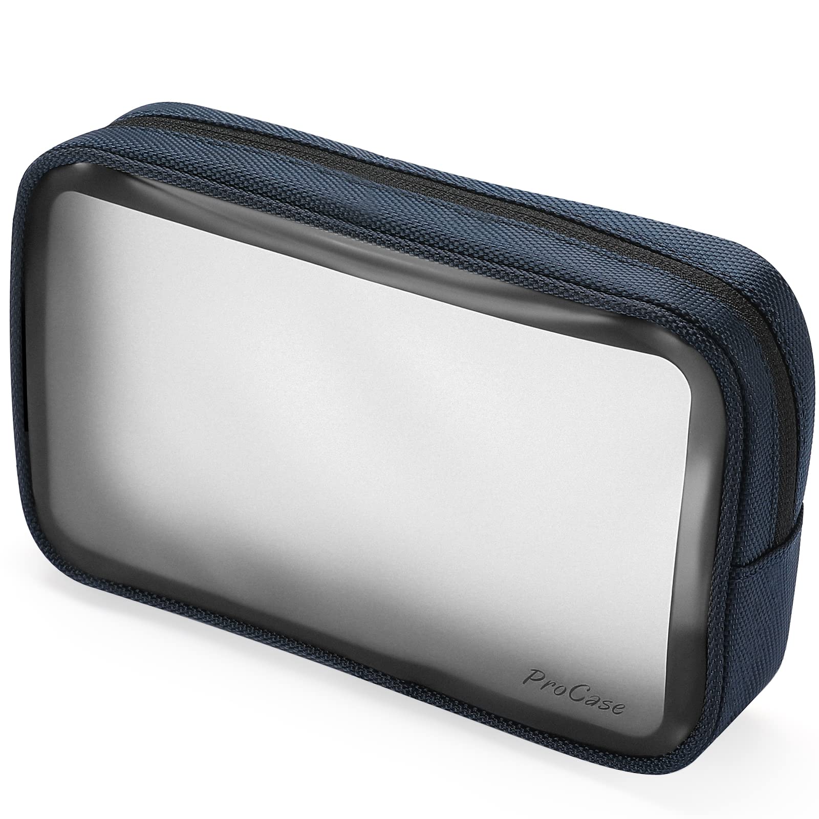 ProCase TSA Approved Clear Travel Toiletry Bag - Waterproof Cosmetic Organizer Pouch for Liquids, Creams & Makeup (Navy) - Perfect for Air Travel, Weekend Getaways & Gym Essentials