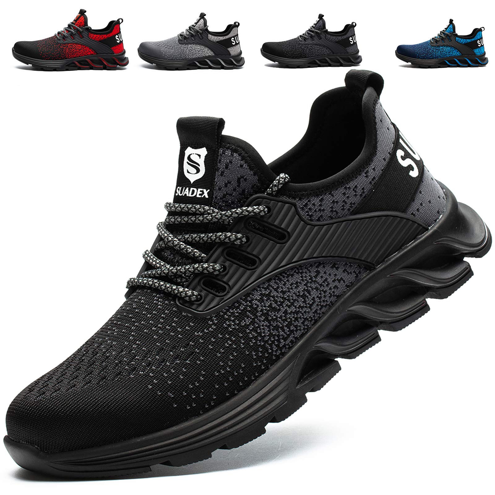 SUADEX Steel Toe Sneakers for Men & Women - Indestructible Work Safety Shoes with Lightweight Comfort & Slip-Resistant Composite Toe | Perfect for Construction, Warehouse & Industrial Work