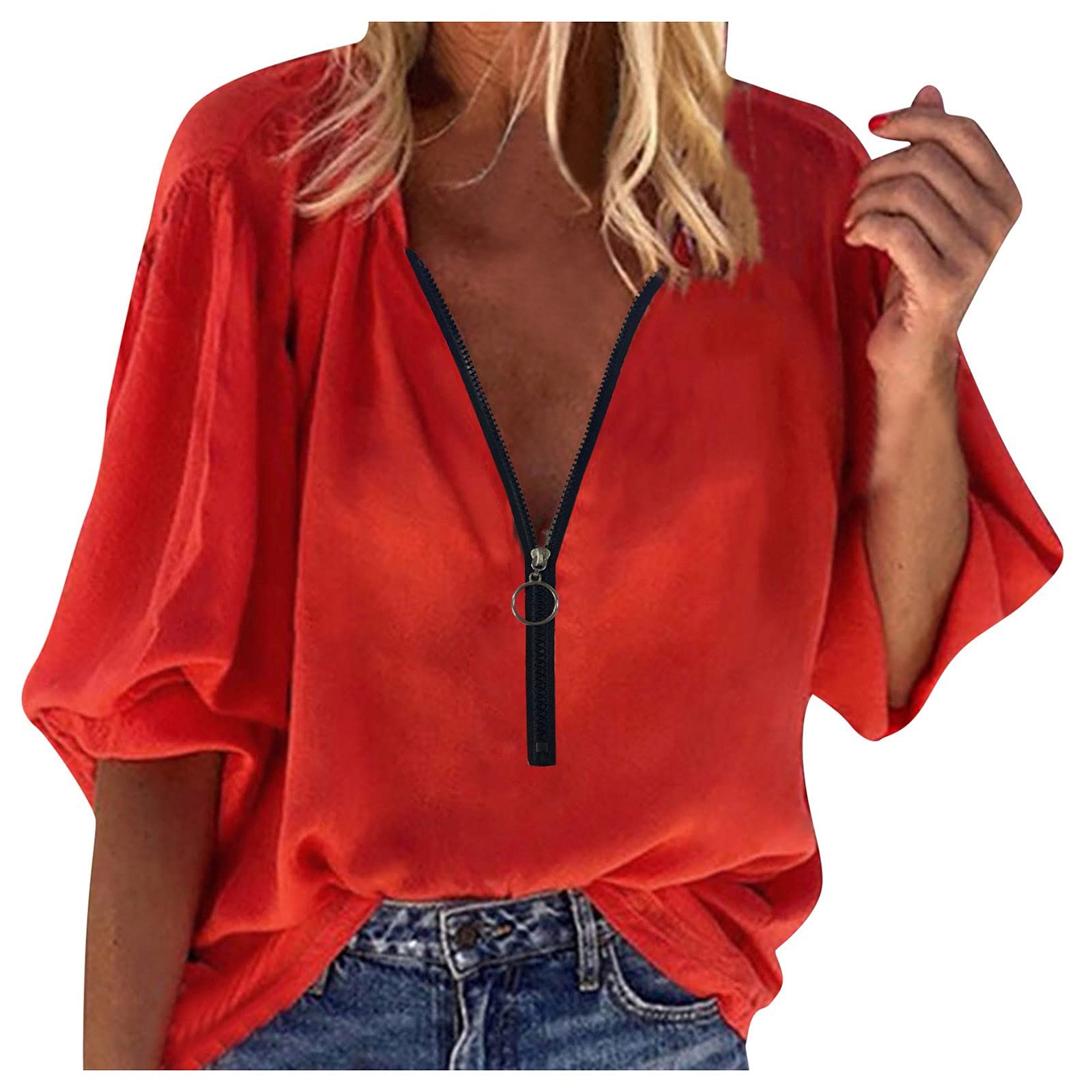 Women's Casual Long Sleeve Crewneck Sweatshirt - Soft Lightweight Loose Fit Solid Color T-Shirt Top | Comfortable Everyday Wear for Work, Lounge & Outfits