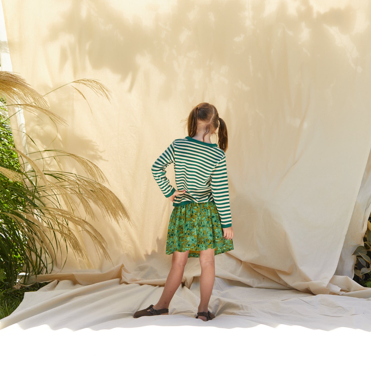 Pierre Kids Knit Top - Soft Cotton Long Sleeve Shirt for Boys & Girls | Forest Green | Perfect for School, Playdates & Family Outings