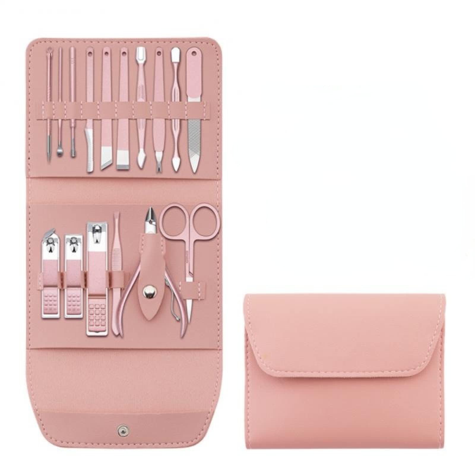 Professional Stainless Steel Nail Clipper Set - Manicure & Pedicure Kit with Nail Cutter Tools, Travel Case Included - Perfect for Home Salon, Grooming, Travel & On-the-Go Nail Care (B0616PCS)