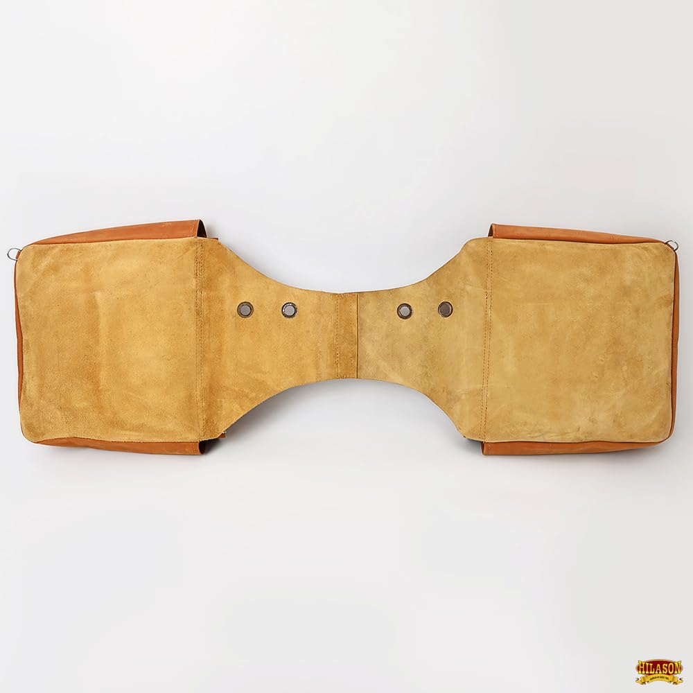 HILASON Soft Leather Horse Saddle Bag Tan | Western Equestrian Saddle Bag with Adjustable Closure | Durable Leather Saddle Pack for Trail Riding, Horse Shows & Ranch Work