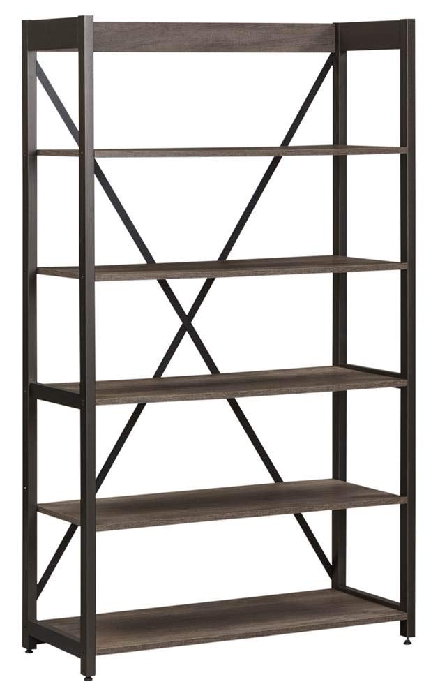 LIBERTY FURNITURE INDUSTRIES Tanners Creek Bookcase - Solid Wood Bookshelf with Adjustable Shelves for Living Room, Office & Library Storage