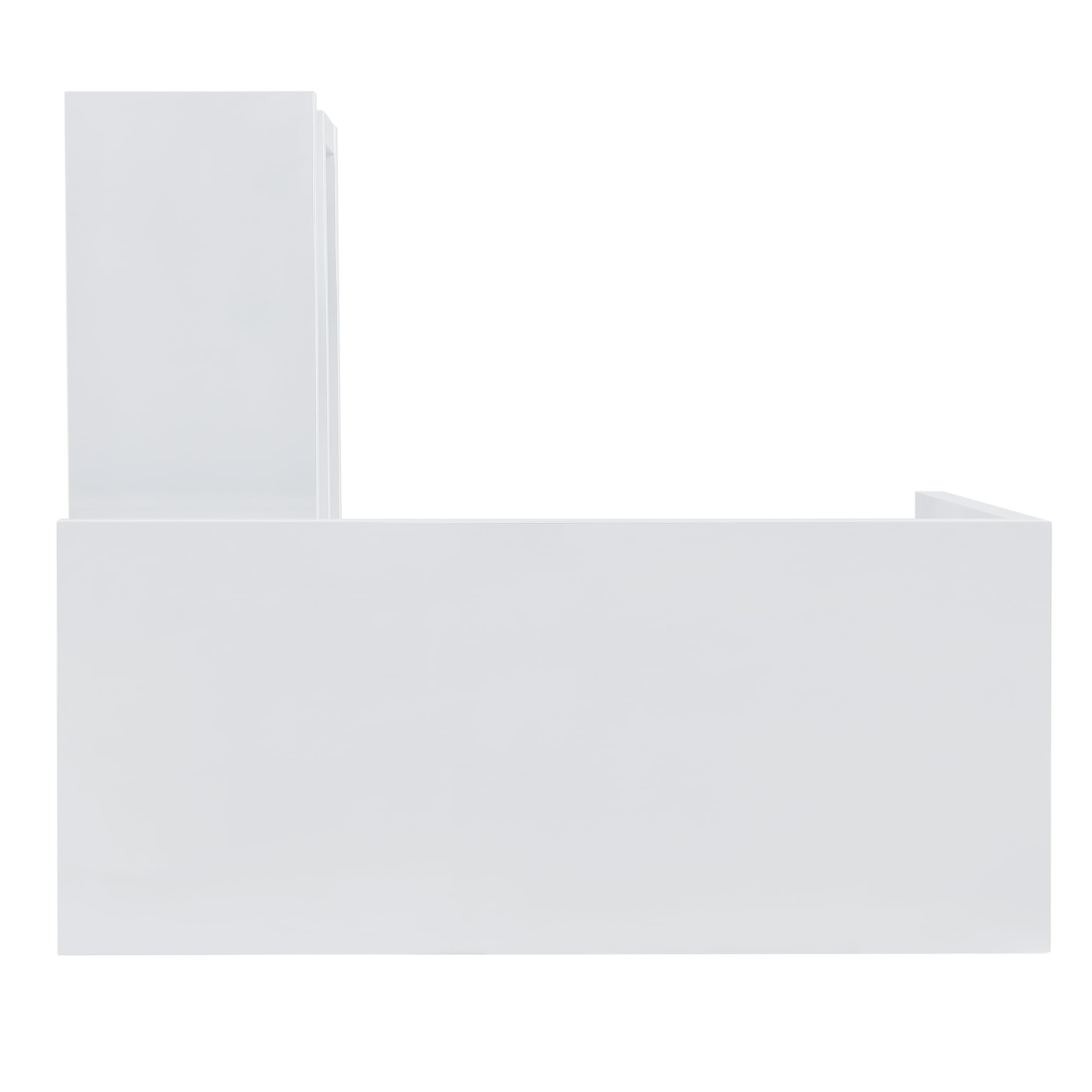 SEI Furniture Yates Multifunctional Corner/L-Shaped Desk with Shelves - White & Chrome Finish for Home Office, Gaming Setup, and Small Space Workstation