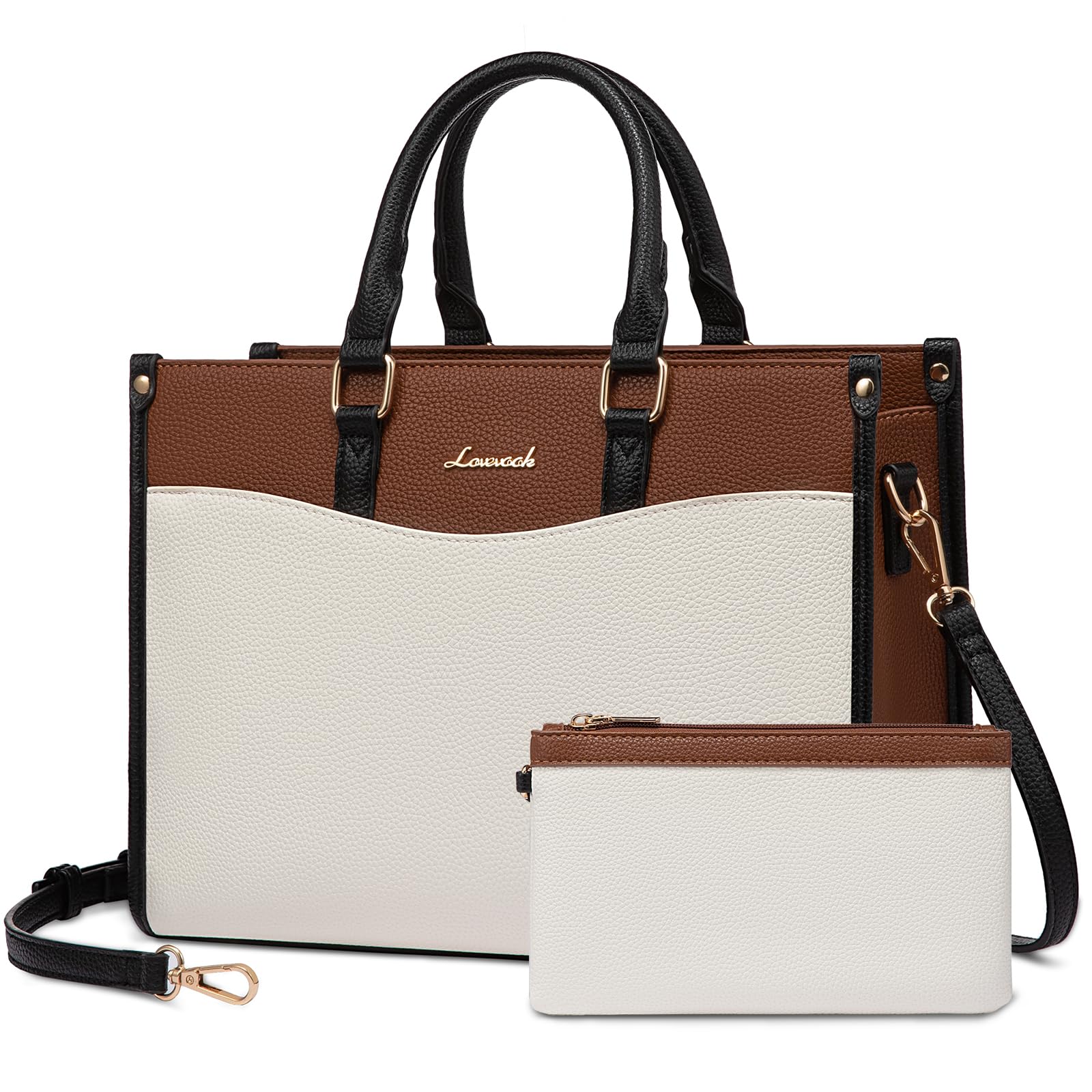 LOVEVOOK Women's Tote Bag & Crossbody Purse Set with Matching Clutch - Stylish Top Handle Satchel Handbag for Work, Travel & Everyday Use