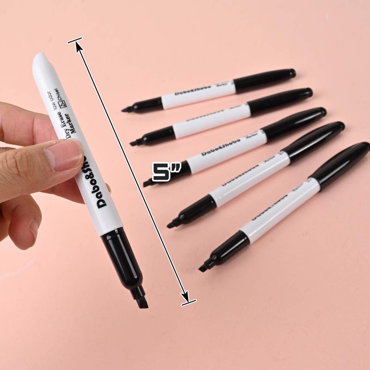 Dabo&Shobo Dry Erase Markers 80-Pack, Black Chisel Tip Whiteboard Markers for School, Office & Home - Perfect for Whiteboards, Glass, Mirrors & Smooth Surfaces