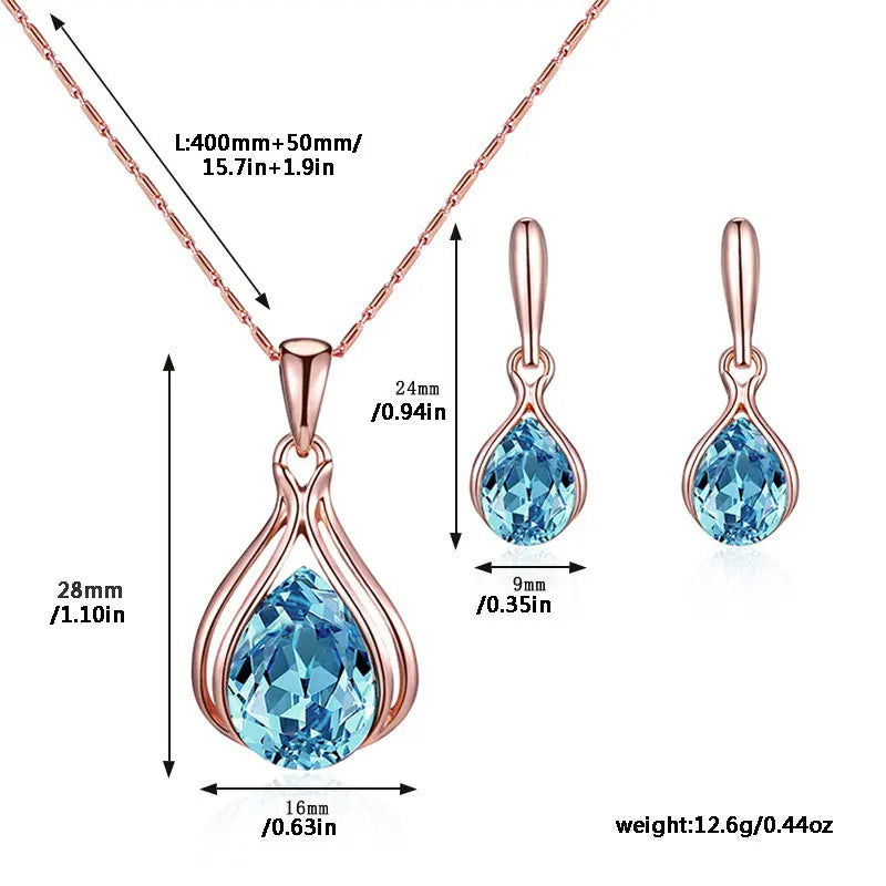 Raindrop Jewelry Set - Elegant Necklace & Earrings for Women | Perfect for Weddings, Parties & Everyday Wear