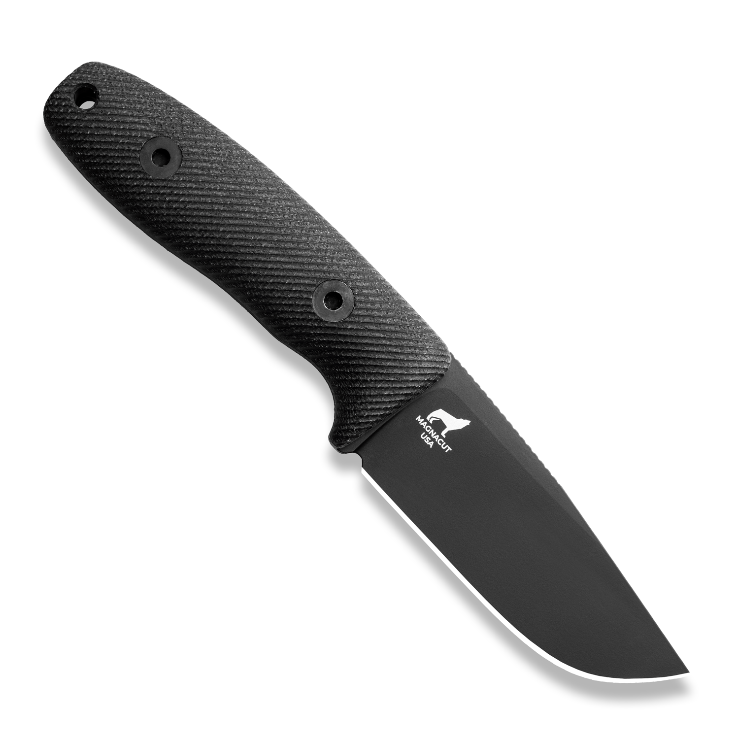 CPM MagnaCut EDC Fixed Blade Knife - Circadian Clip Point with Black Cerakote & Canvas Micarta Handle | Tactical Survival, Outdoor Camping, Hunting Gear