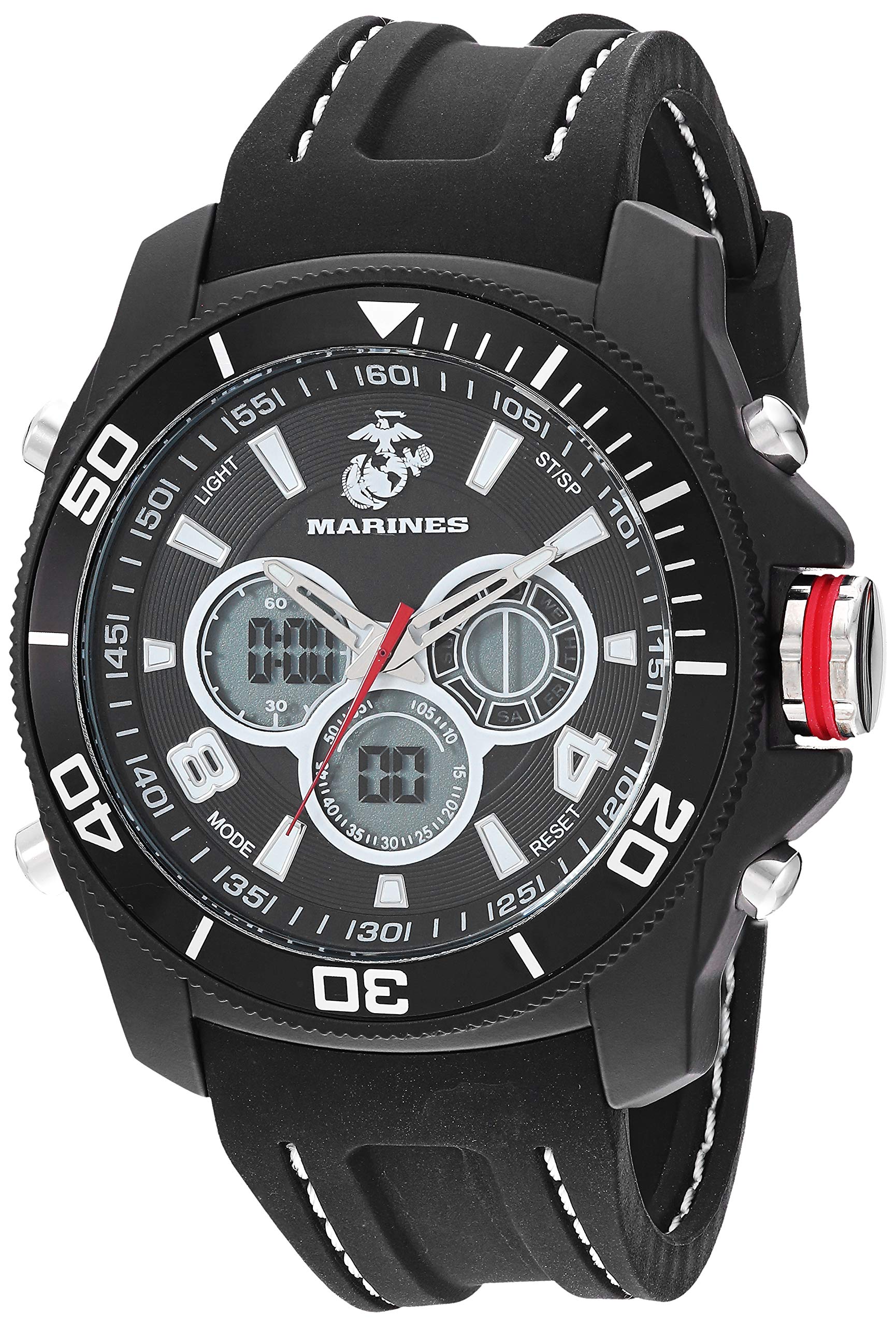 Wrist Armor US Military Tactical Watch - Men's Analog-Digital Chronograph with Black Silicone Strap | Waterproof Outdoor Sports, Hiking & Adventure Gear