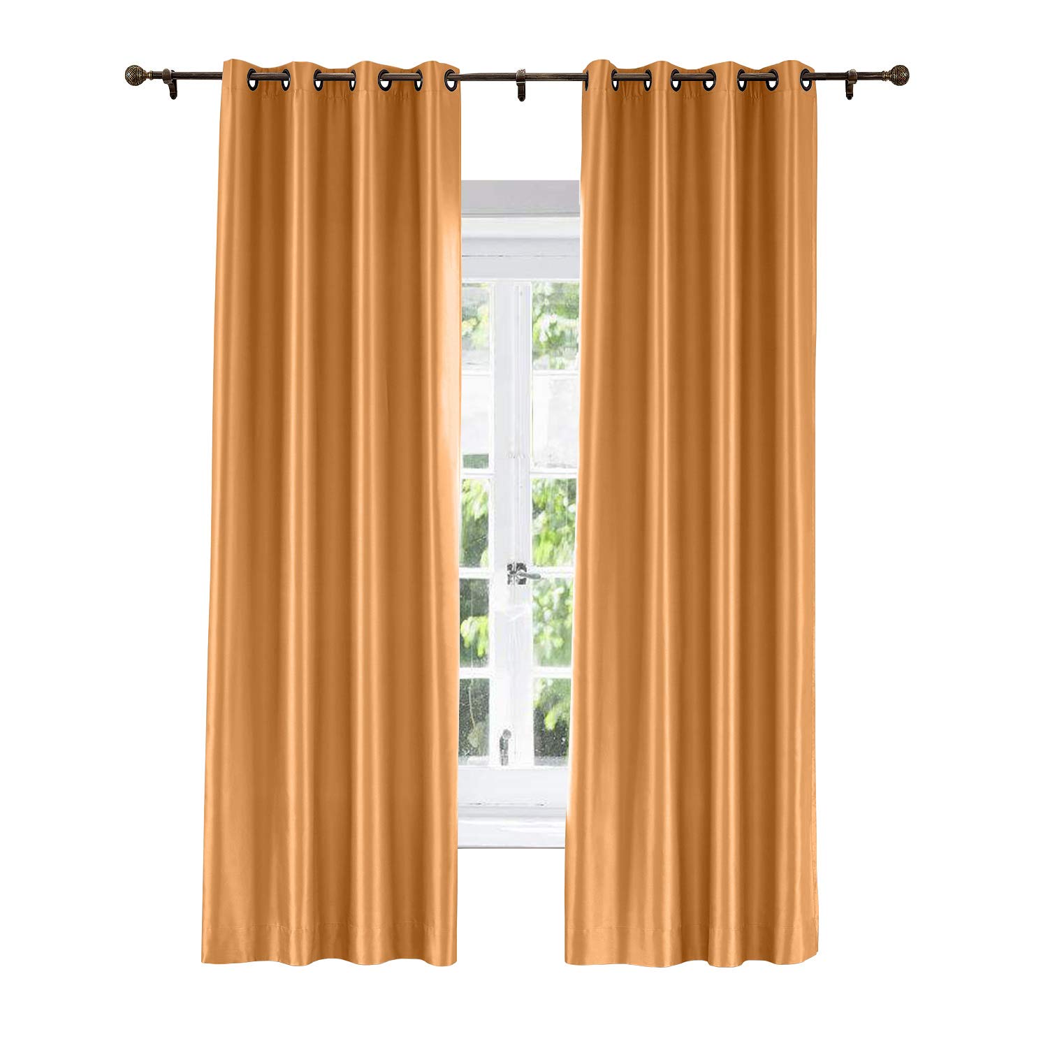Elegant Vintage Polyester Cotton Silk Blend Solid Curtain - 84