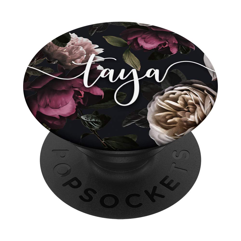 Elegant Floral Rose & Peony Personalized Name PopSockets PopGrip - Swappable Phone Grip for iPhone, Samsung & Tablets | Perfect Gift for Women, Birthday & Mother's Day | Stylish Phone Accessory for Daily Use & Travel