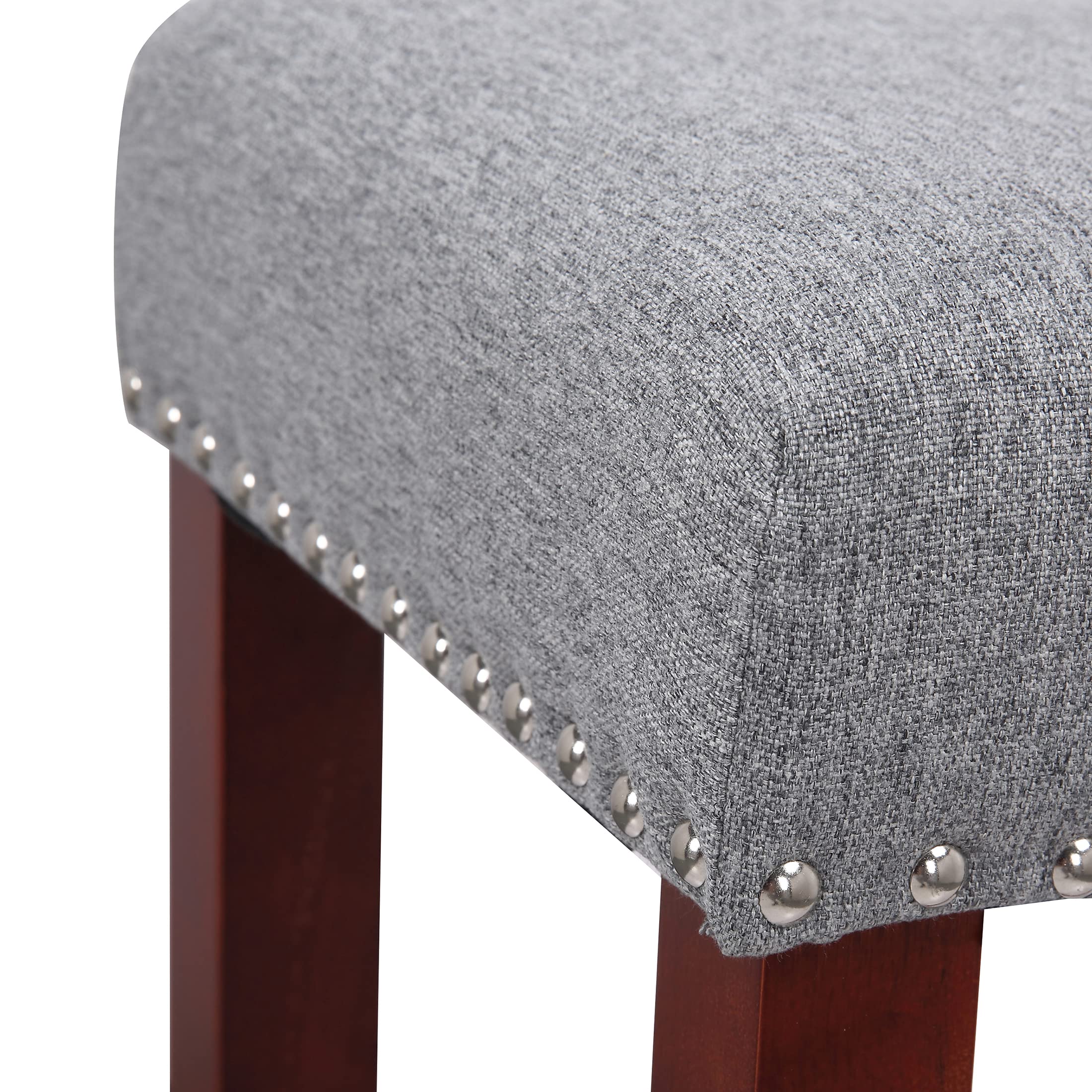 2-Pack Gray Upholstered Counter Stools 24