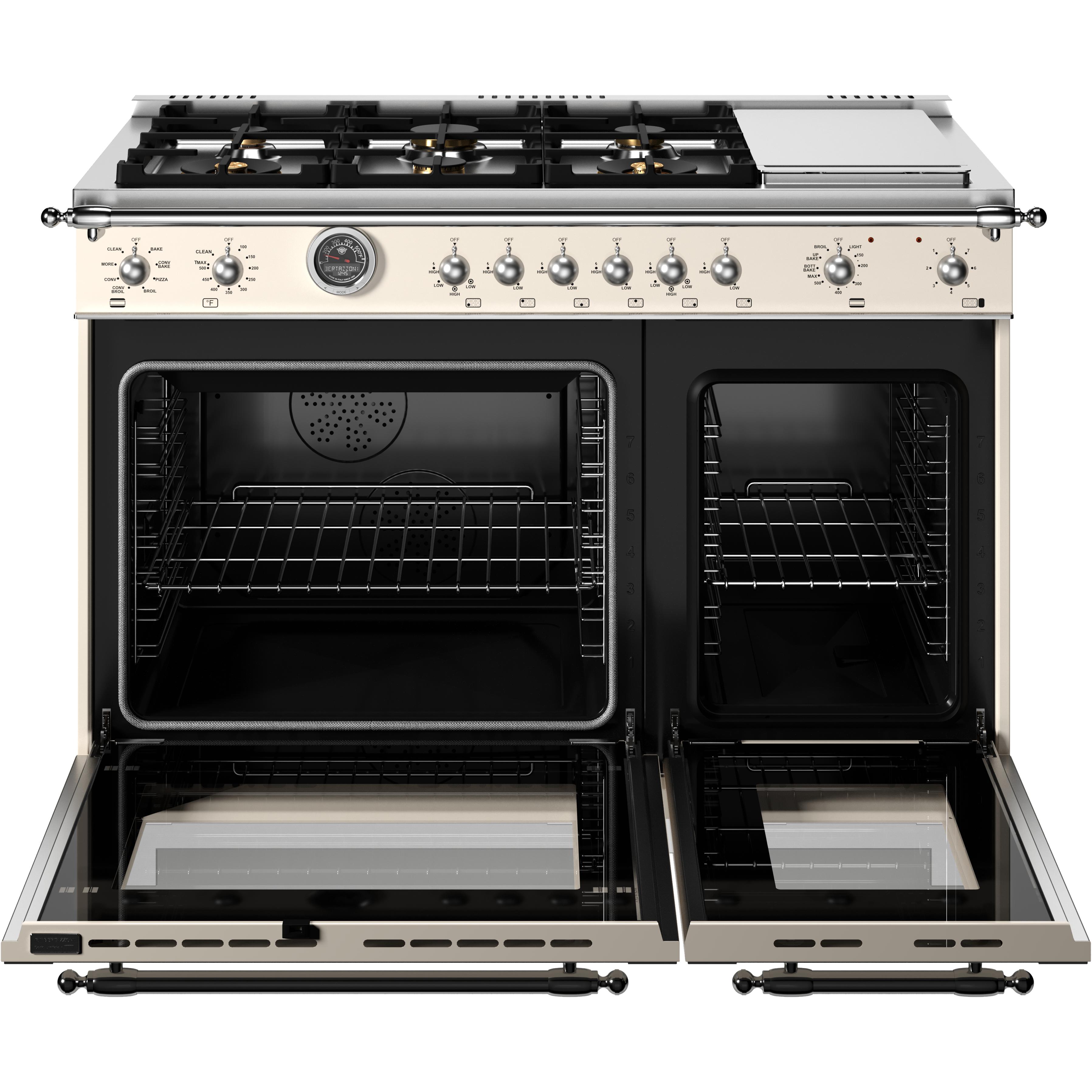 Bertazzoni HER486BTFEPAVT 48-Inch Freestanding Dual Fuel Range - Professional Gas Stove & Electric Oven for Gourmet Cooking in Modern Kitchens