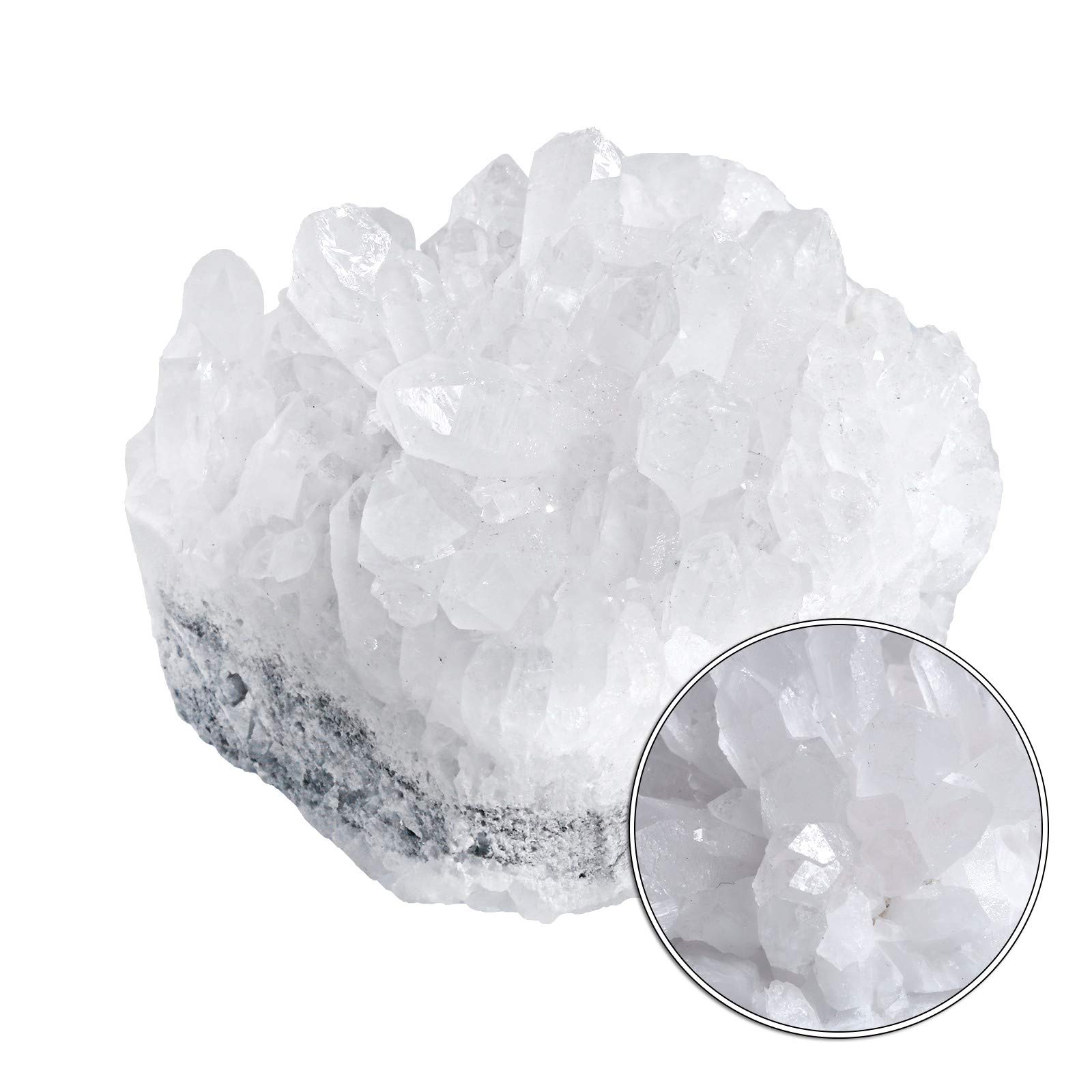 Natural Raw Rock Crystal Geode Cluster Specimen - Healing Stone for Meditation, Office & Home Decor, Mineral Collection Gift for Crystal Lovers | Perfect for Feng Shui, Reiki, Yoga Spaces & Display Shelves