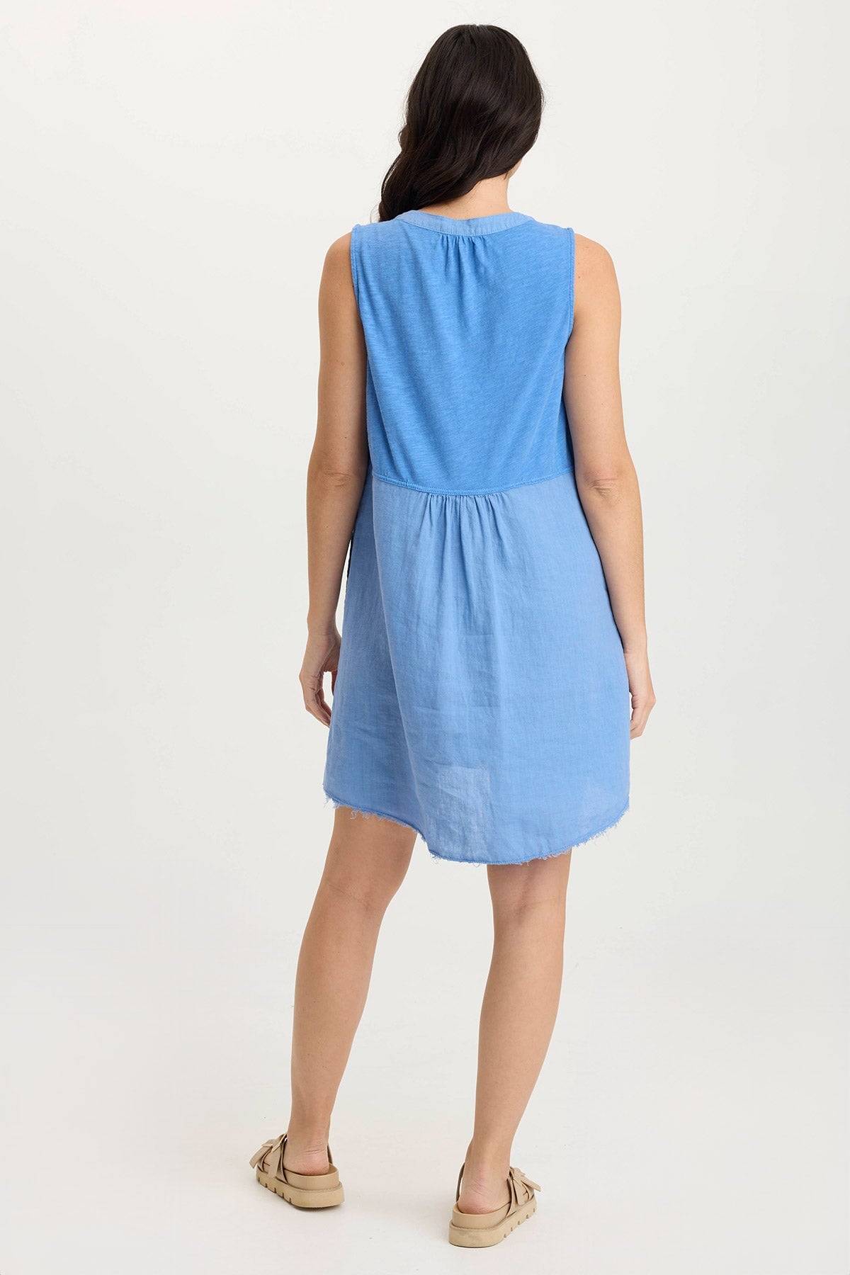 Catava Women's Linen Jersey Tank Dress - Soft Breathable Summer Casual Sleeveless Dress for Beach, Vacation and Everyday Wear