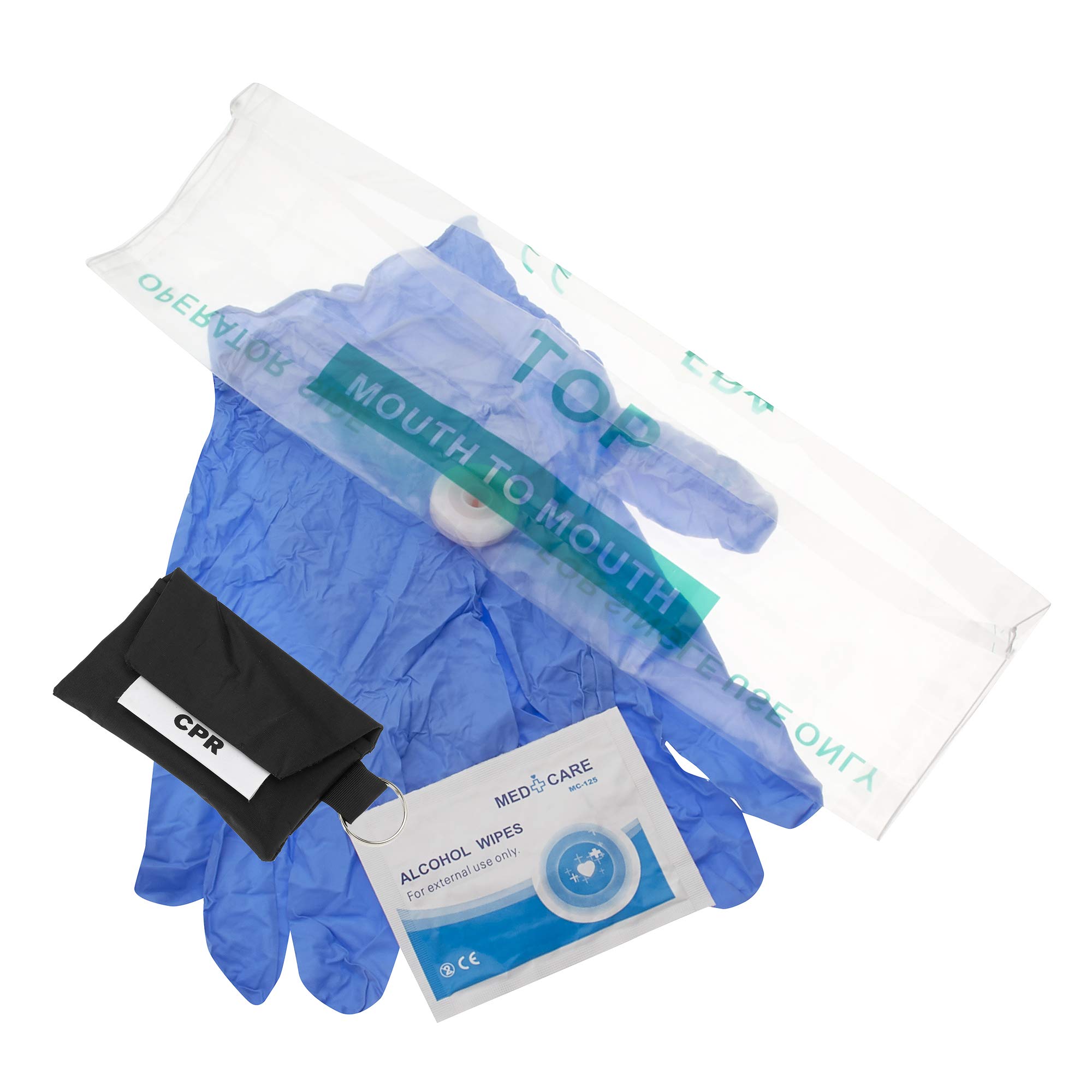 ASA TECHMED 25 Pack CPR Face Shield Mask Keychain Kit with Gloves | One-Way Valve First Aid Emergency Kit for Adults - Perfect for Travel, Home, Office, Car, Boat, EMS, Firefighters, Nurses & First Responders | Ideal for First Aid Training, Emergency Preparedness & Safety Kits (Black)