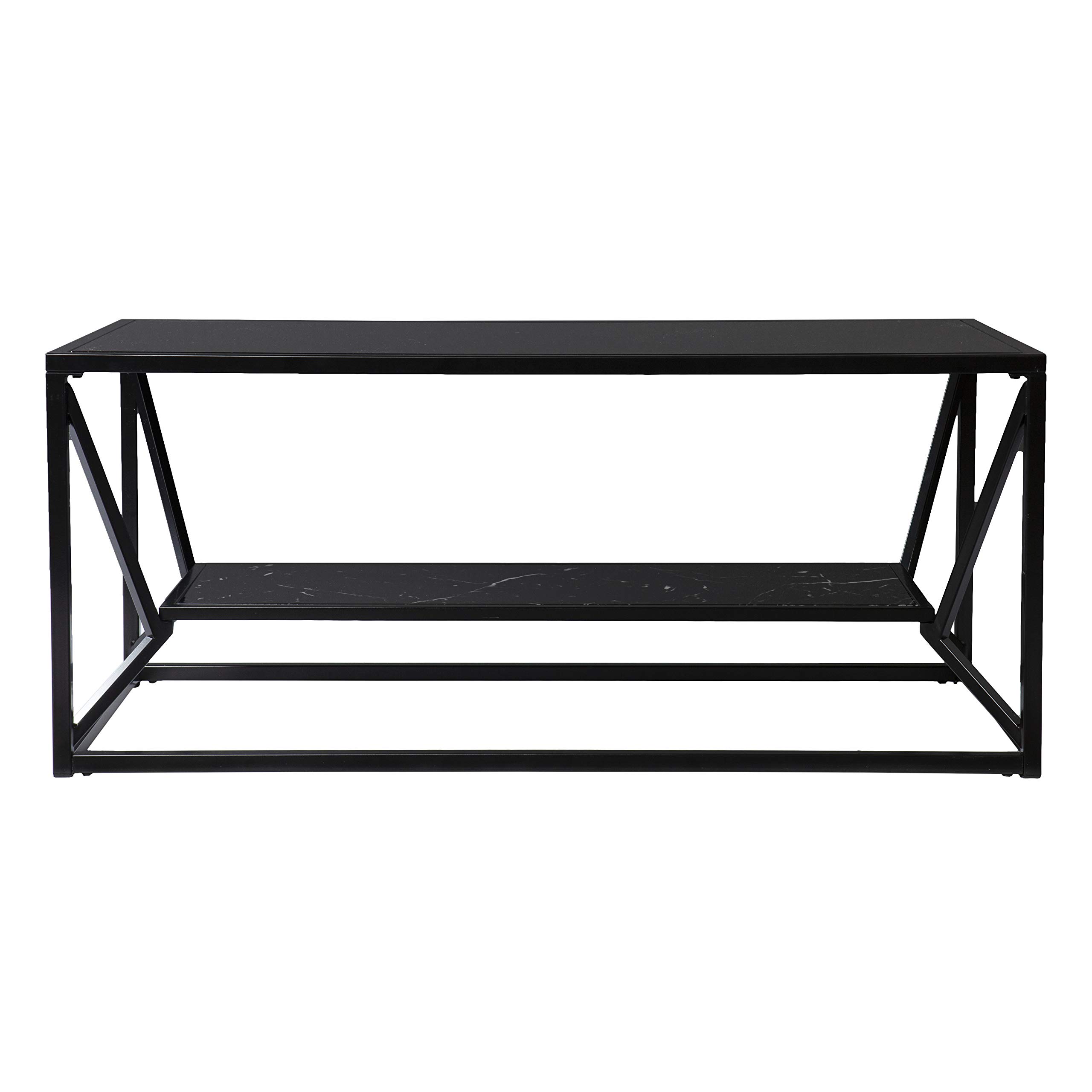 SEI Furniture Argall Modern Cocktail Table - Black Coffee Table for Living Room, Perfect for Small Spaces & Home Decor