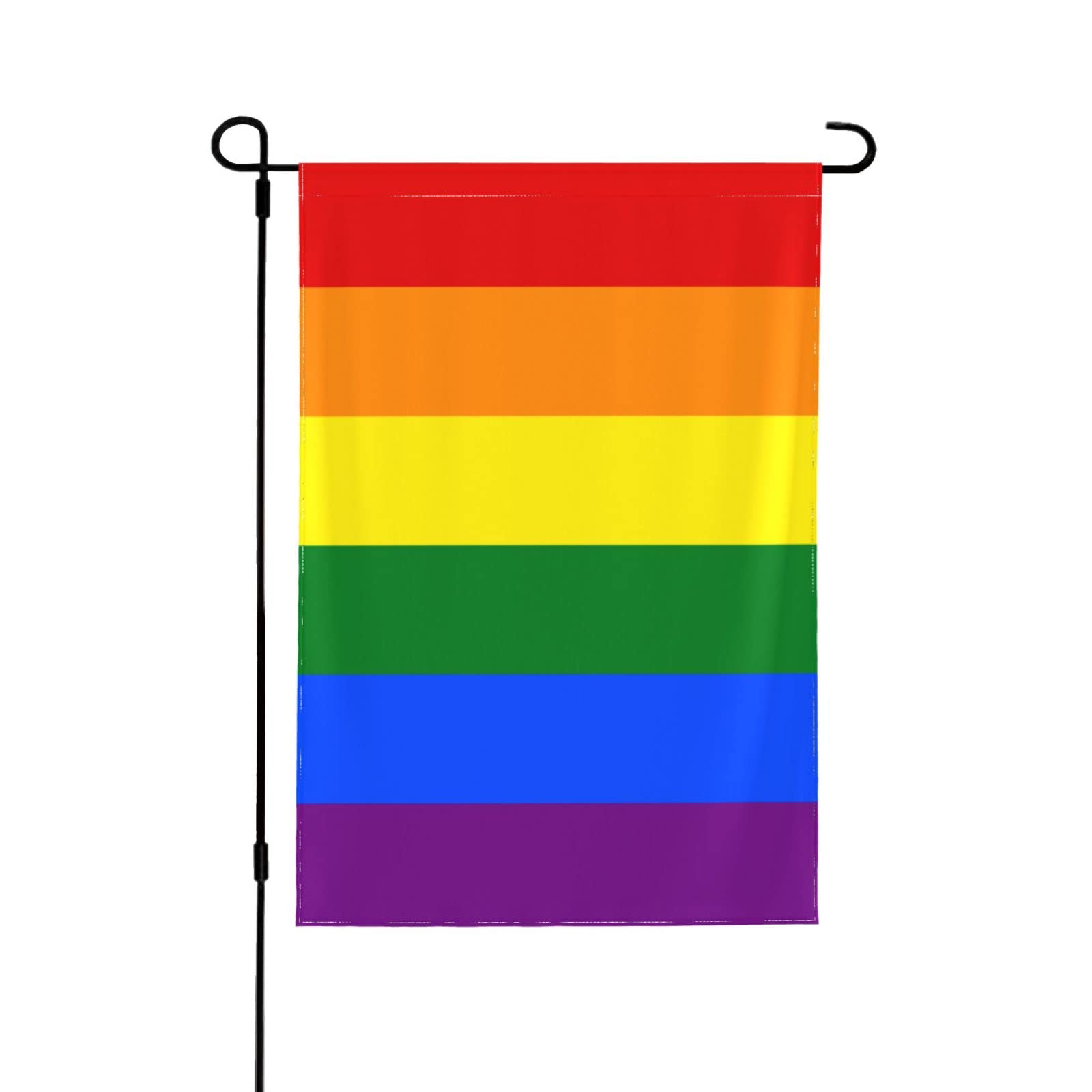 Double Sided Rainbow Pride Garden Flag - 12x18 Inch Outdoor Yard Decor with Stripes Design, Welcome Banner for Home, Party & LGBTQ+ Celebrations - Perfect for Front Porch, Lawn Decoration & Pride Month Displays