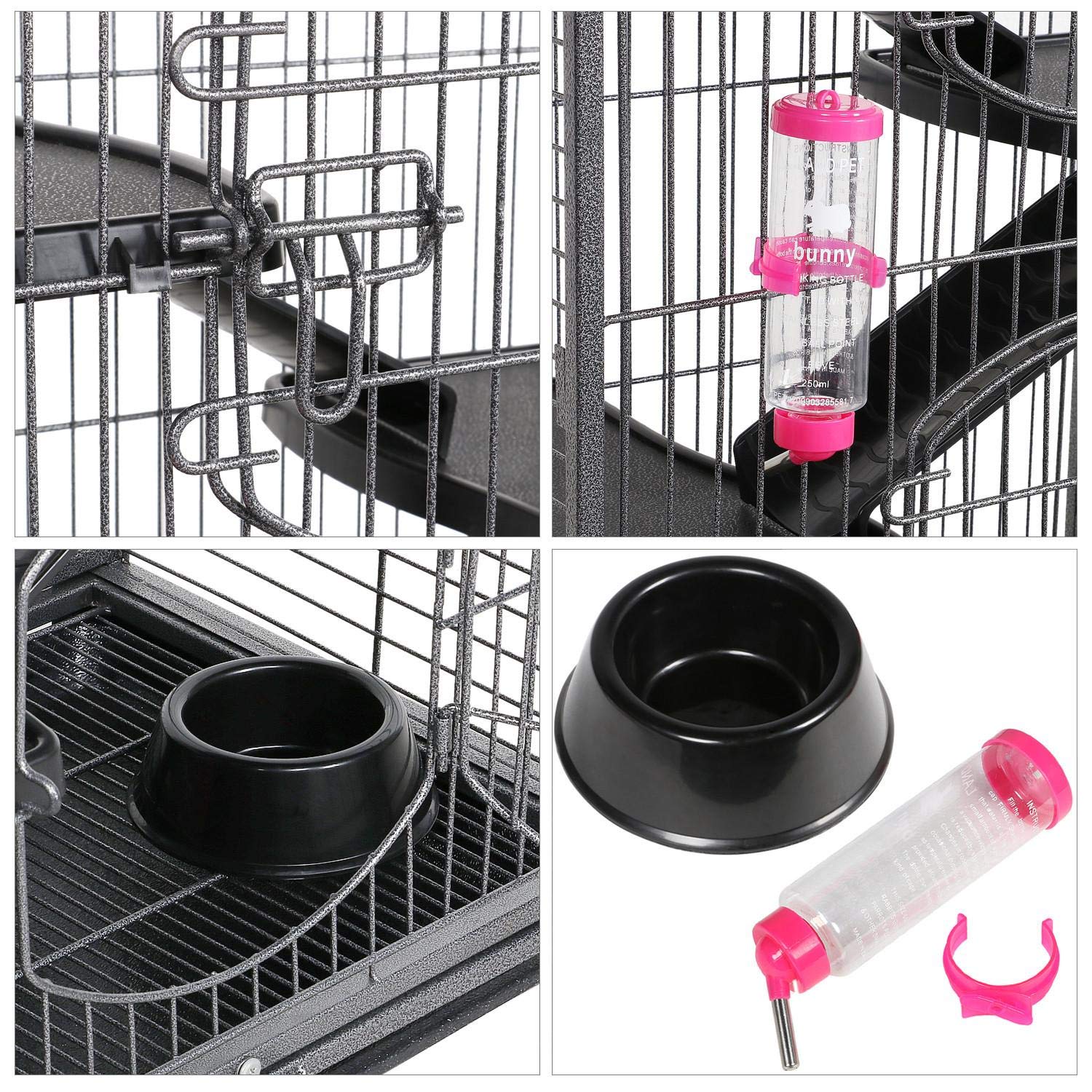 6-Level Metal Ferret Cage Playpen for Rabbits, Chinchillas & Squirrels - 25.2
