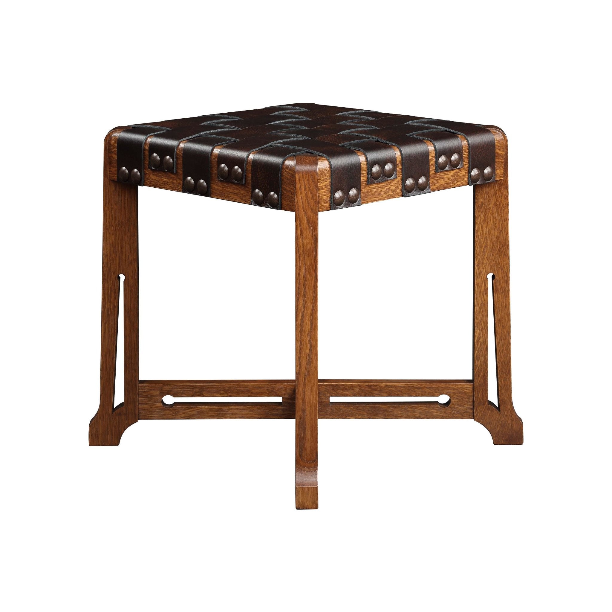 Little Treasures Leather Strap Stool - Handmade Boho Chic Ottoman Footrest for Living Room, Bedroom & Nursery - Perfect for Relaxing, Reading & Decor