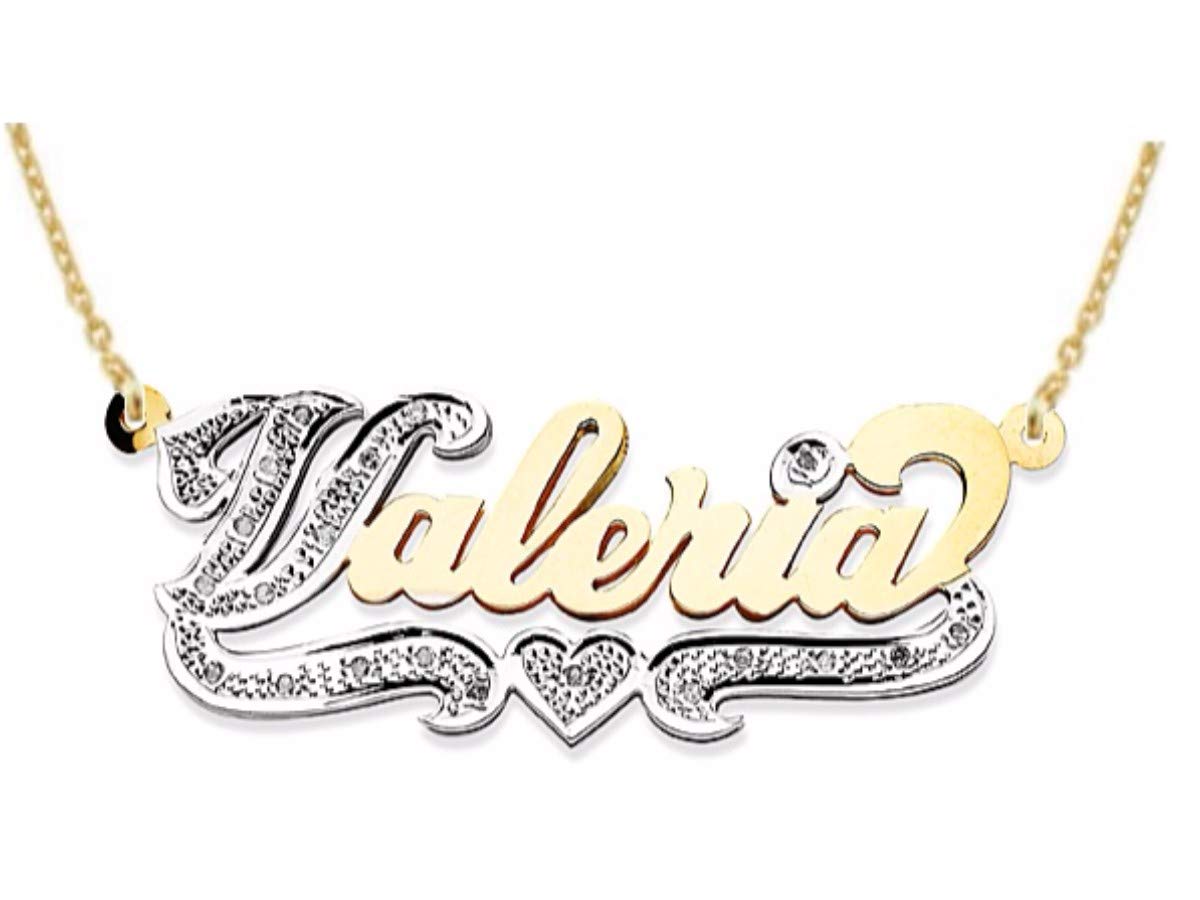 Rylos Personalized Nameplate Necklace for Women & Men - 925 Sterling Silver or Gold Plated, High Polish Diamond Name Necklace - Perfect for Gifts, Anniversaries, Birthdays & Special Occasions