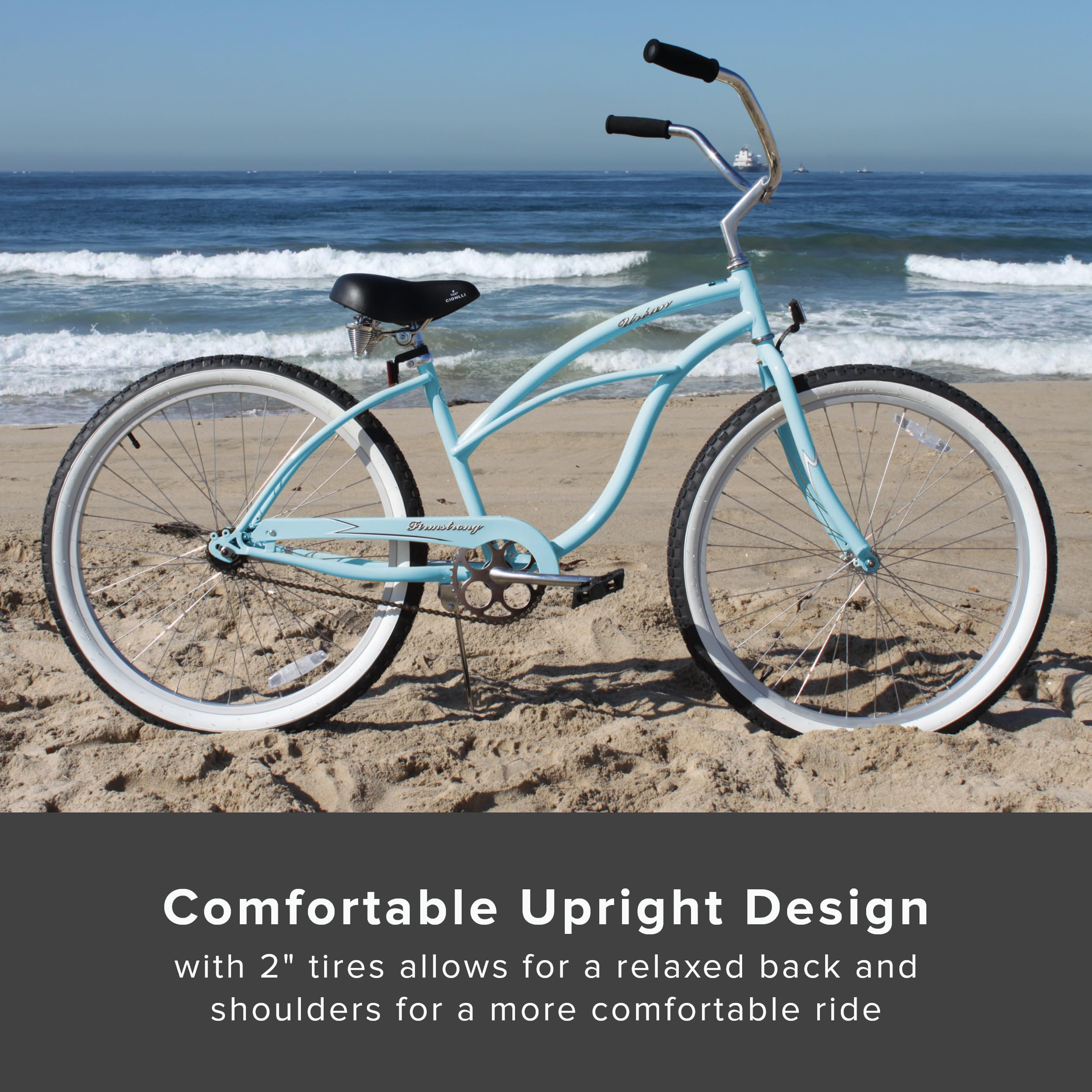 Firmstrong Urban Lady Beach Cruiser Bike - Comfortable Women's Bicycle for Casual Riding, Commuting & Beach Cruising