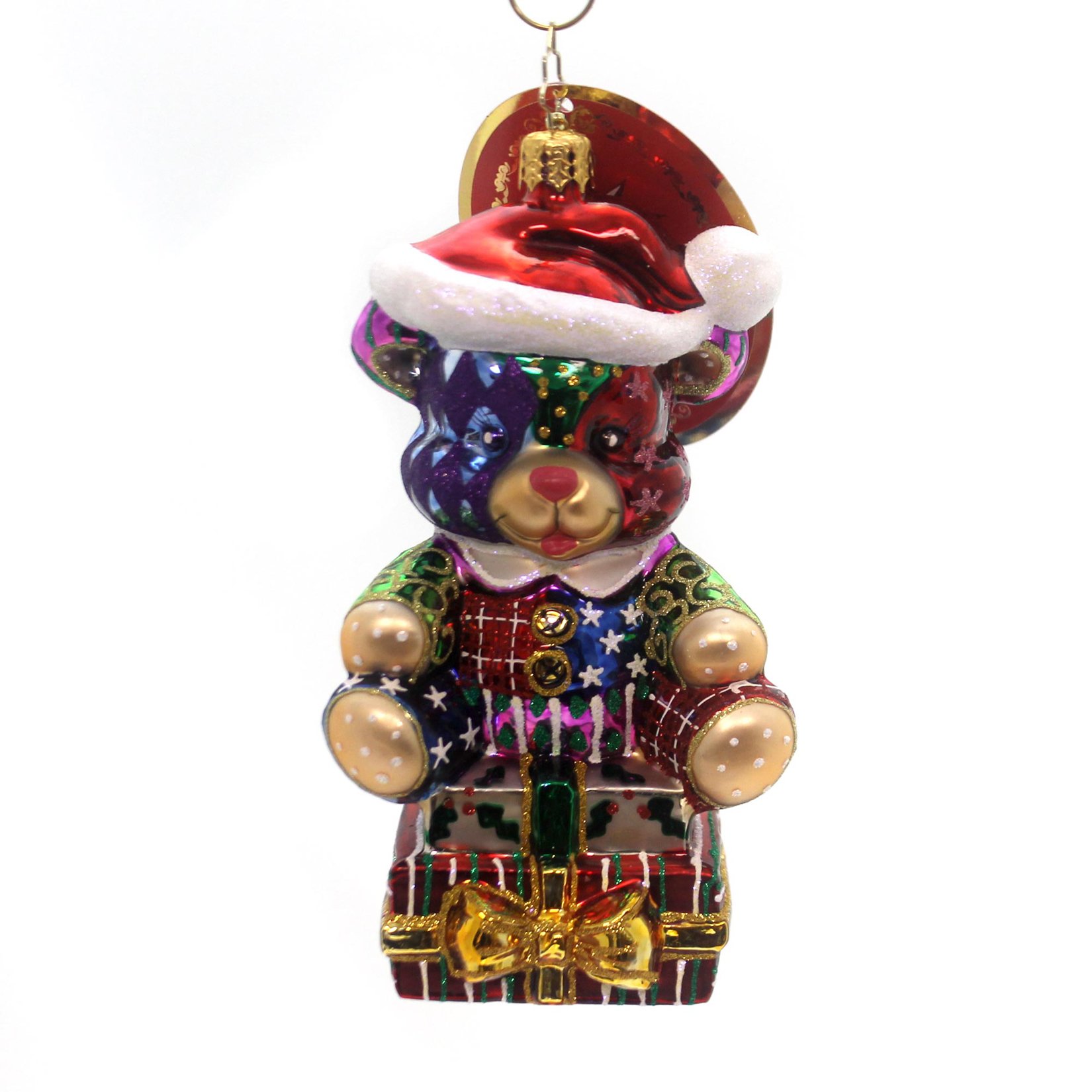 Christopher Radko Bear of Many Colors Christmas Ornament - Hand-Painted Collectible Holiday Decoration for Tree, Gift, and Festive Home Decor