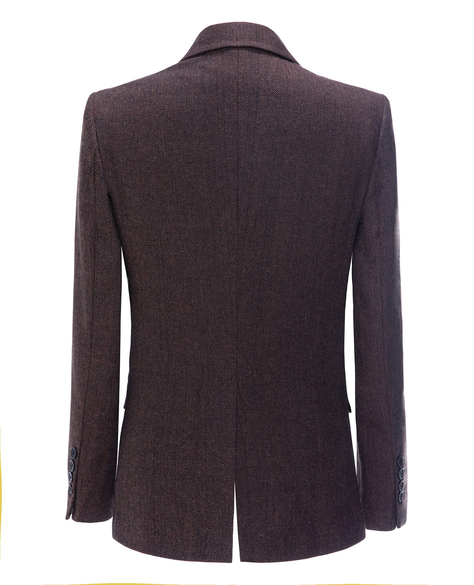 Men's Tweed Herringbone 3-Piece Wedding Suit with Peak Lapel - Formal Tuxedo for Prom, Groom & Special Occasions - Perfect for Weddings, Parties & Black Tie Events