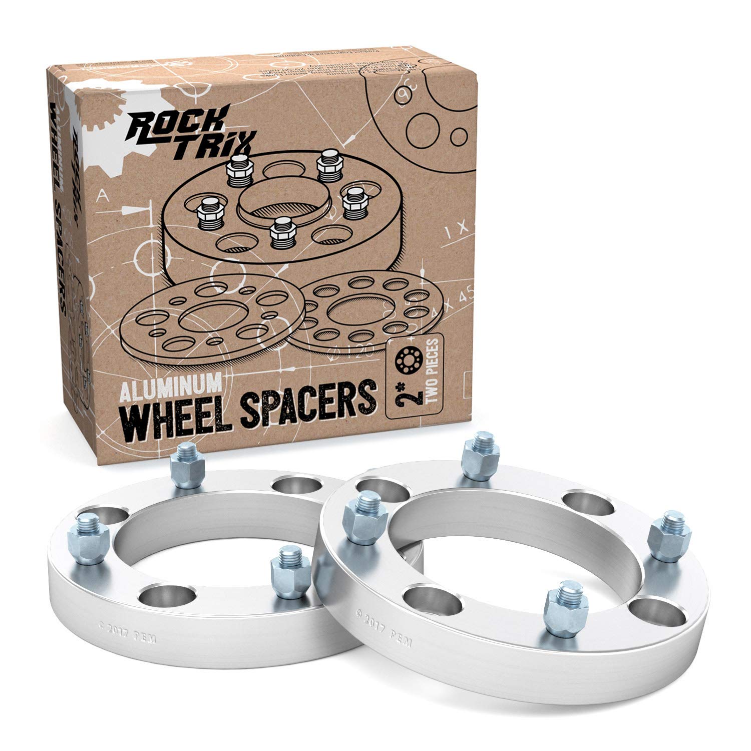 RockTrix 1 Inch ATV Wheel Spacers (4x137 Bolt Pattern, 110mm Bore, 10x1.25 Studs & Cone Seat Nuts) - Compatible with Kawasaki, Can-Am, Bombardier UTVs - Silver V3 25mm (2 Pack) - Enhance Off-Road Performance & Stability for Trail Riding & Mudding
