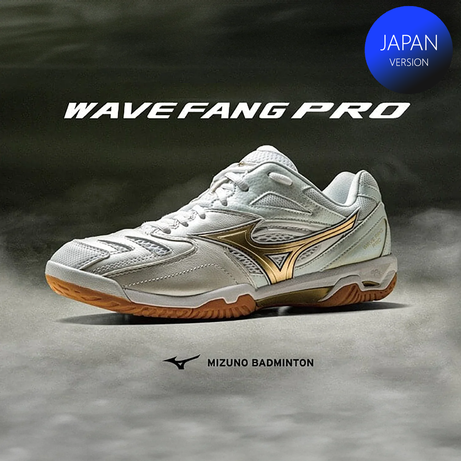 Mizuno Wave Fang Pro Volleyball Shoes - White/Gold - High Performance Indoor Court Shoes for Men & Women - Perfect for Competitive Matches & Training