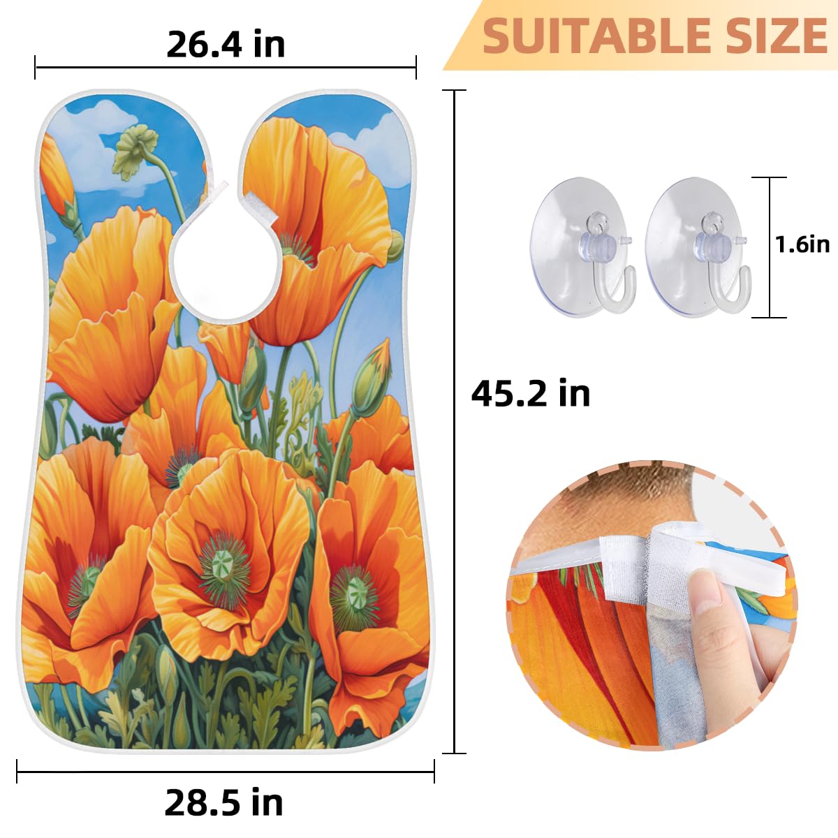 Stylish Floral Beard Shaving Bib for Men - Waterproof Hair Dye Apron & Barber Cape for Haircut, Makeup & Tattoo - Sink Hair Catcher & Grooming Tool - Perfect Gift for Barbers & Stylists (Home Salon & Professional Use)